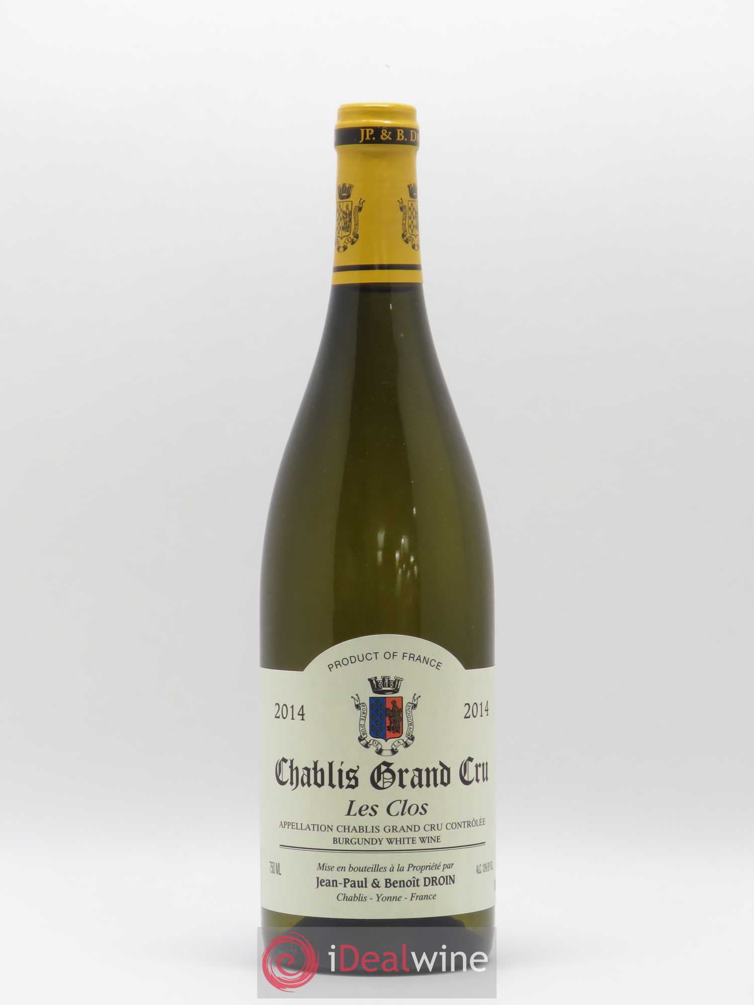 Chablis Grand Cru Les Clos Jean-Paul & Benoît Droin (Domaine) 2014 - Lot de 1 bouteille - 0
