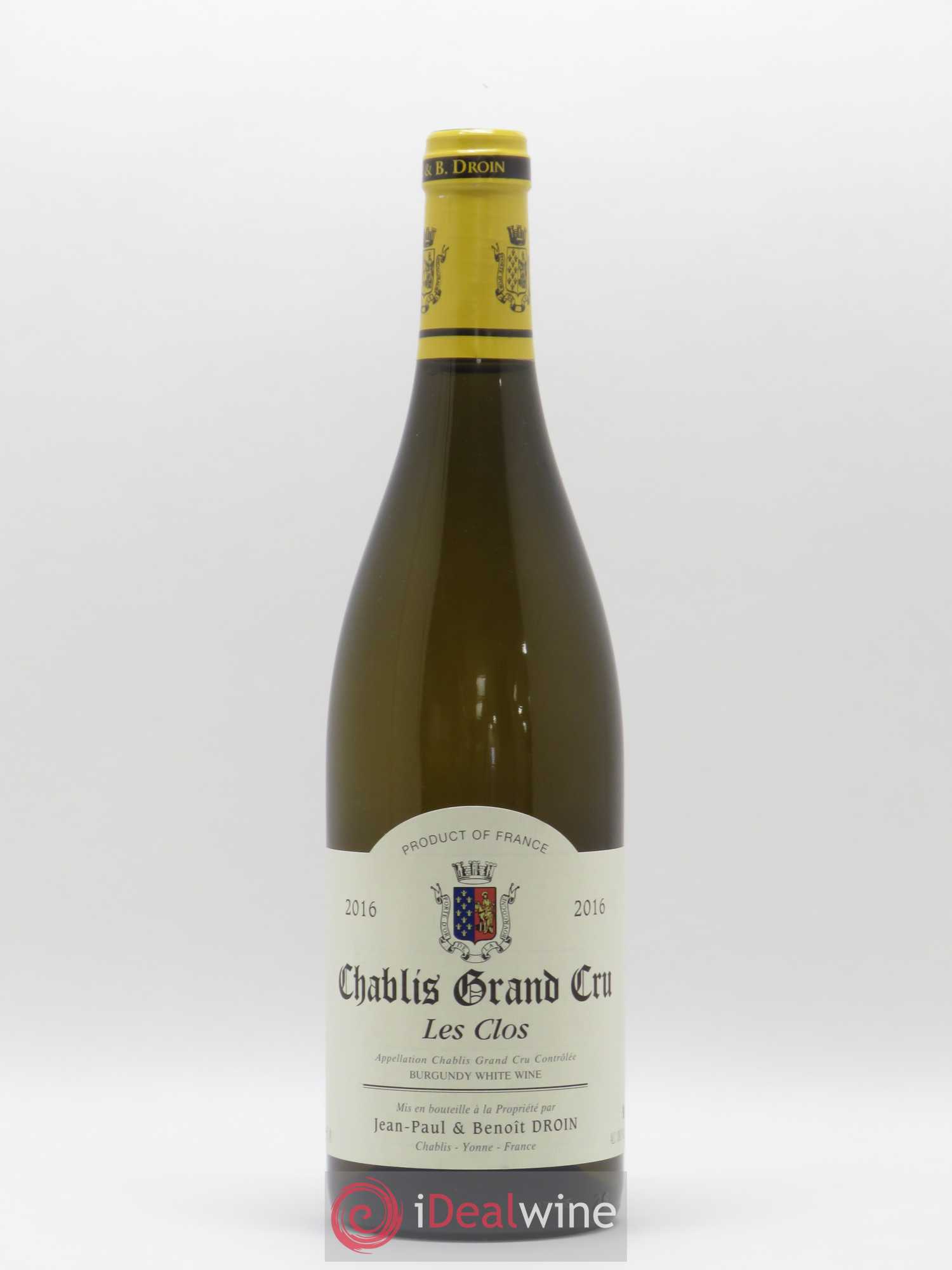 Chablis Grand Cru Les Clos Jean-Paul & Benoît Droin (Domaine) 2016 - Lot de 1 bouteille - 0