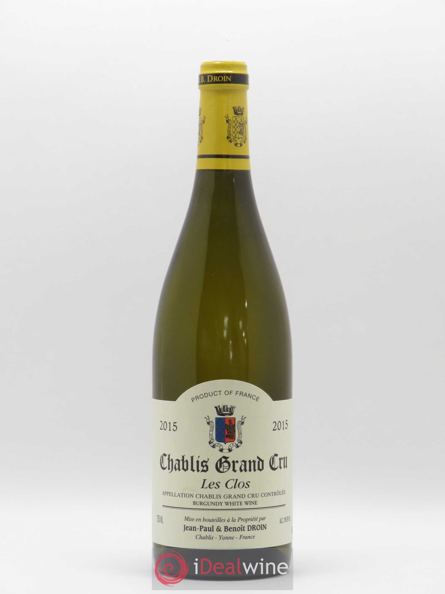 Chablis Grand Cru Les Clos Jean-Paul & Benoît Droin (Domaine) 2015 - Lot de 1 bouteille - 0