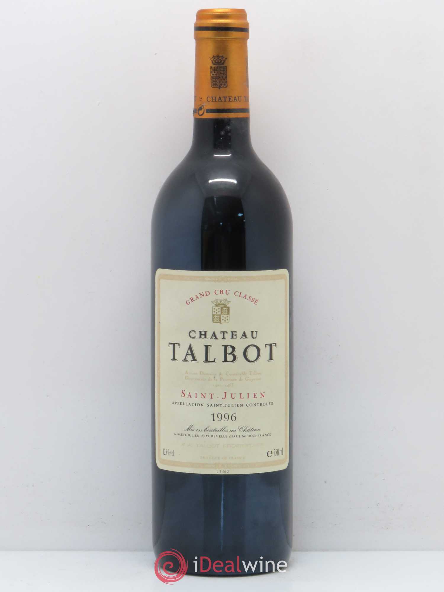 Château Talbot 4ème Grand Cru Classé 1996 - Lot de 1 bouteille - 0