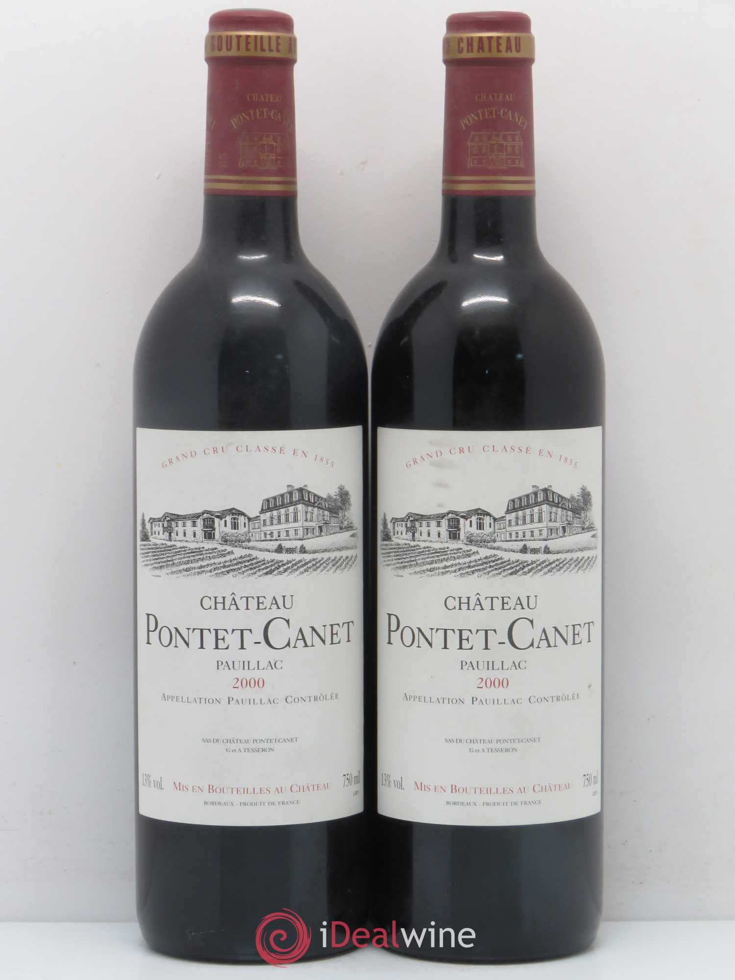 Château Pontet Canet 5ème Grand Cru Classé 2000 - Lot de 2 bouteilles - 0