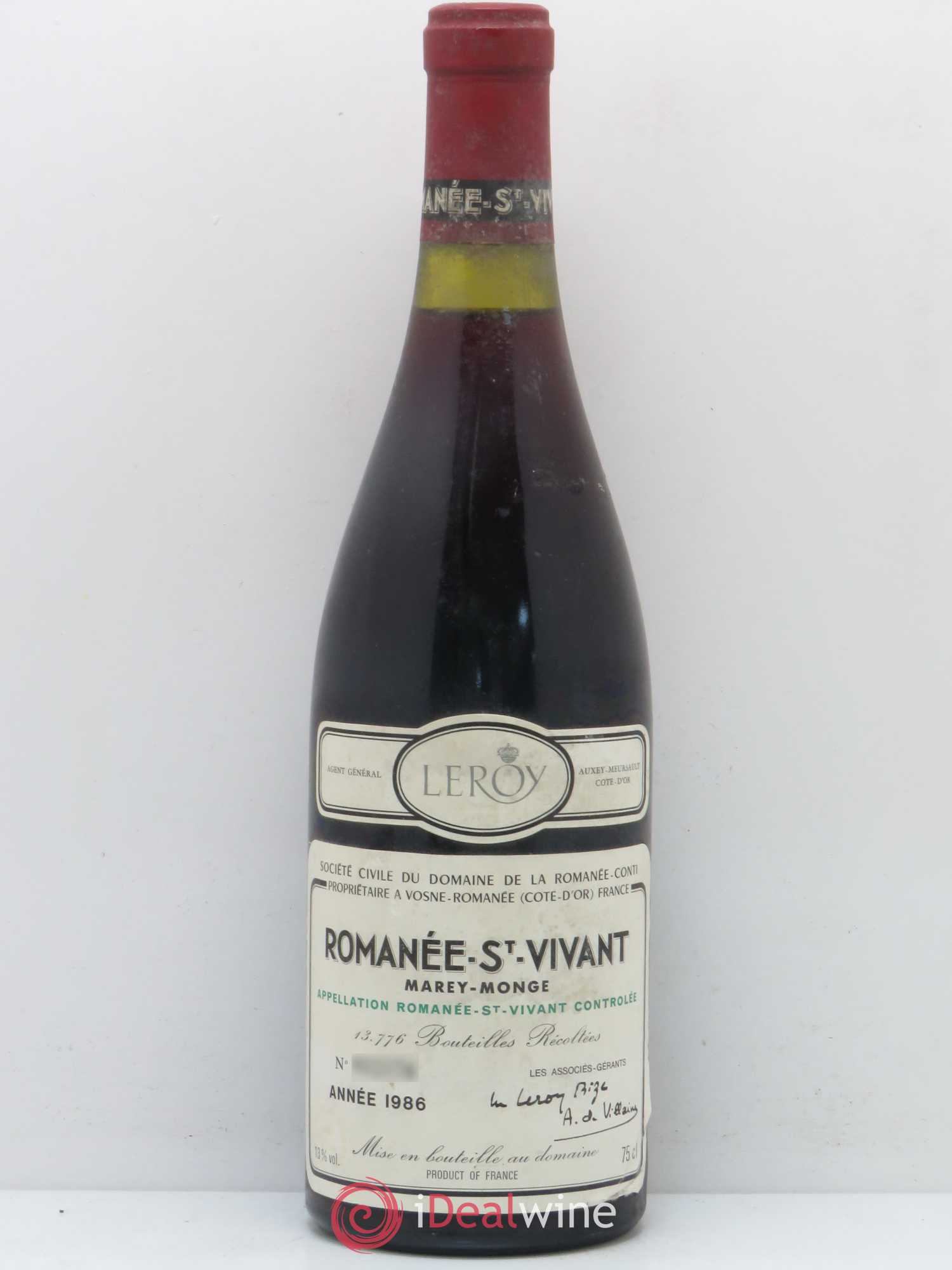 Romanée-Saint-Vivant Grand Cru Domaine de la Romanée Conti 1986 - Lot de 1 bouteille - 0