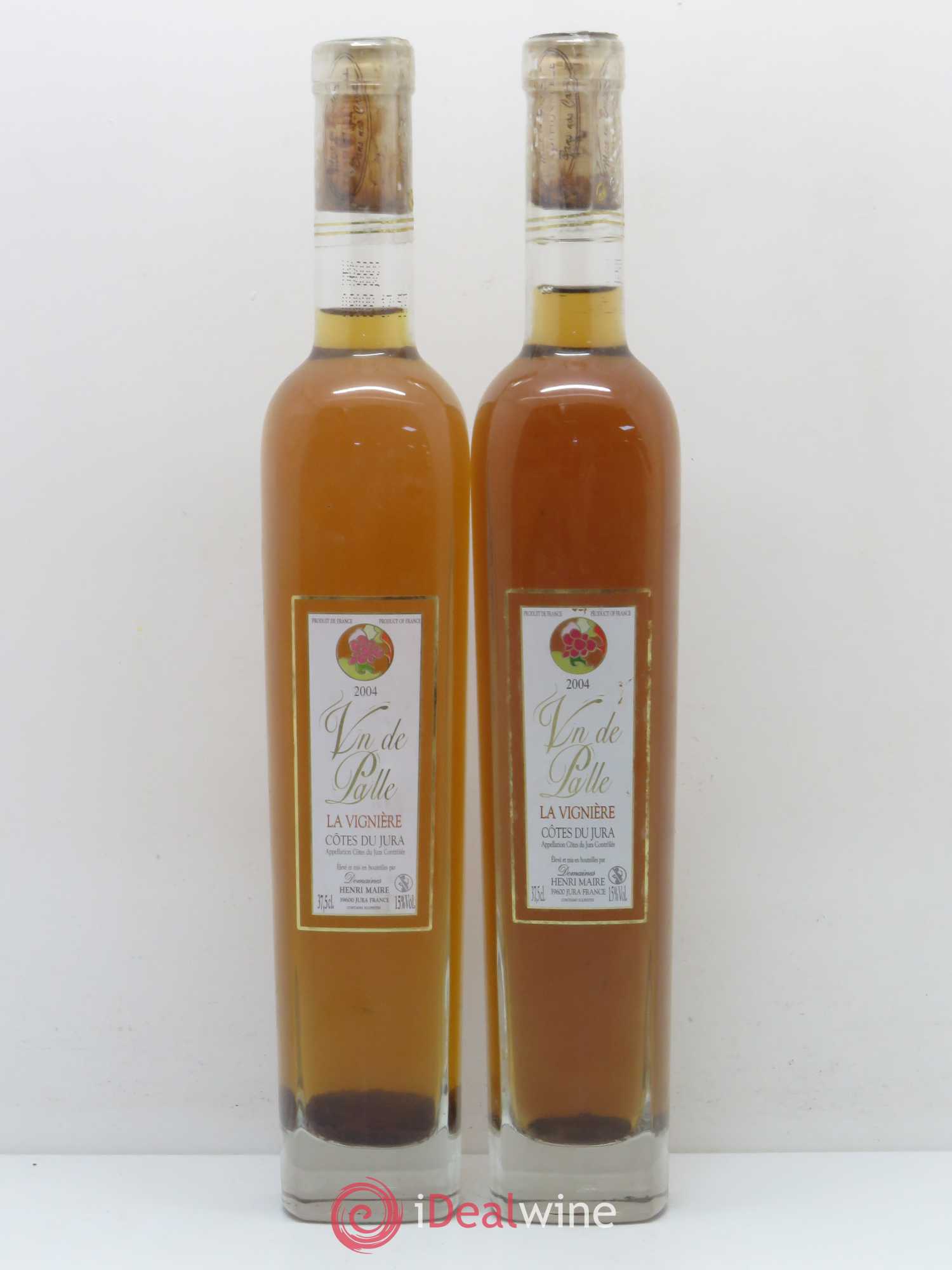 Côtes du Jura Vin de Paille La Vignière Henri Maire 2004 - Posten von 2 Demi-Flaschen - 0