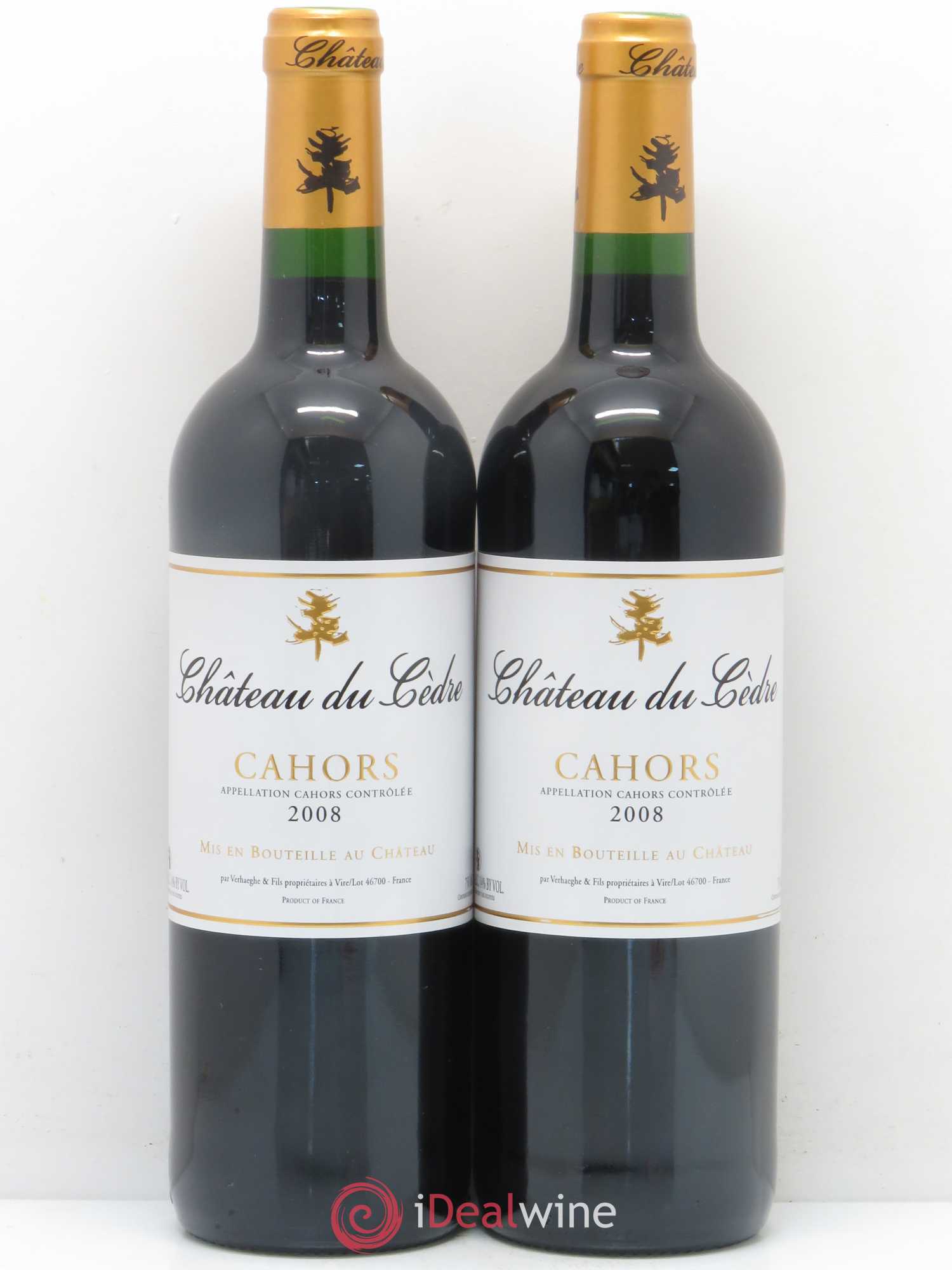 Cahors Château du Cèdre Pascal et Jean-Marc Verhaeghe (sans prix de réserve) 2008 - Lot de 2 bouteilles - 0