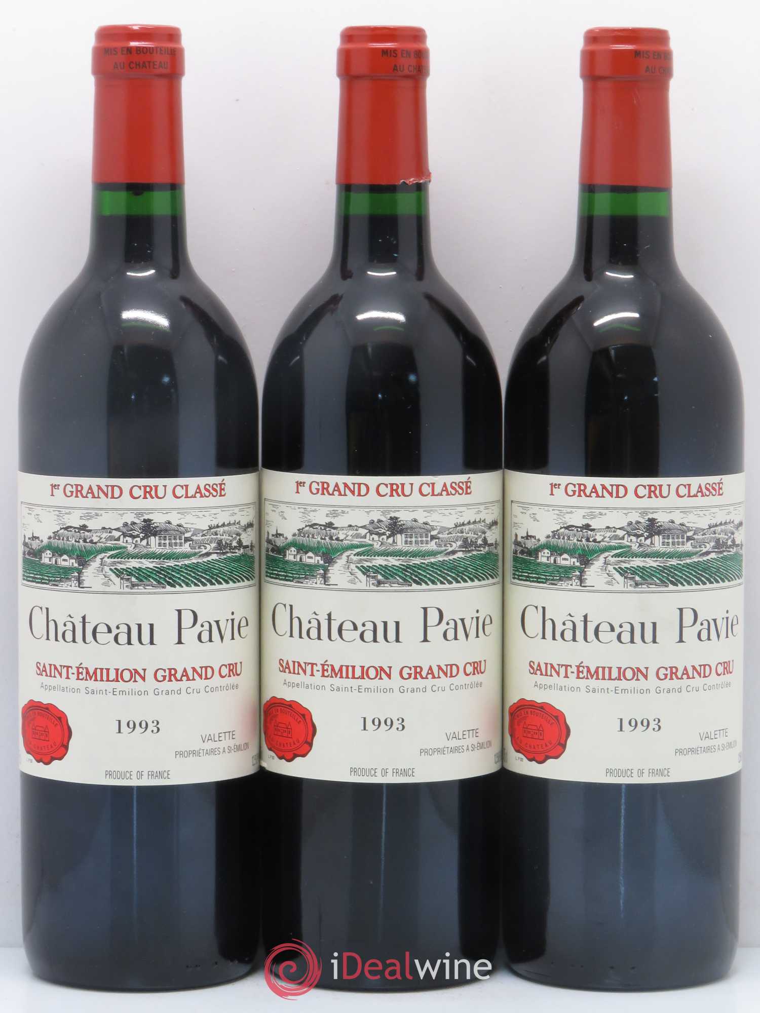 Château Pavie 1er Grand Cru Classé A 1993 - Lot de 3 bouteilles - 0