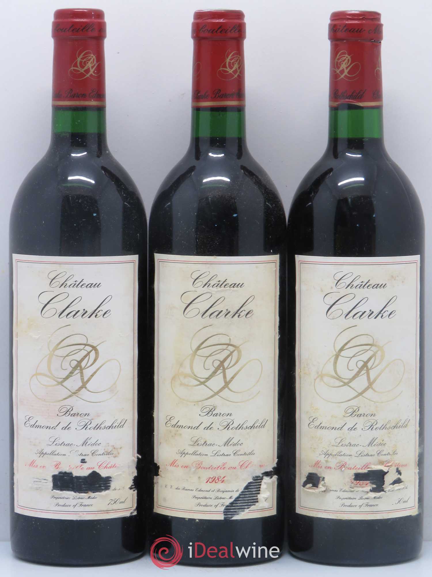 Château Clarke 1984 - Lot de 3 bouteilles - 0