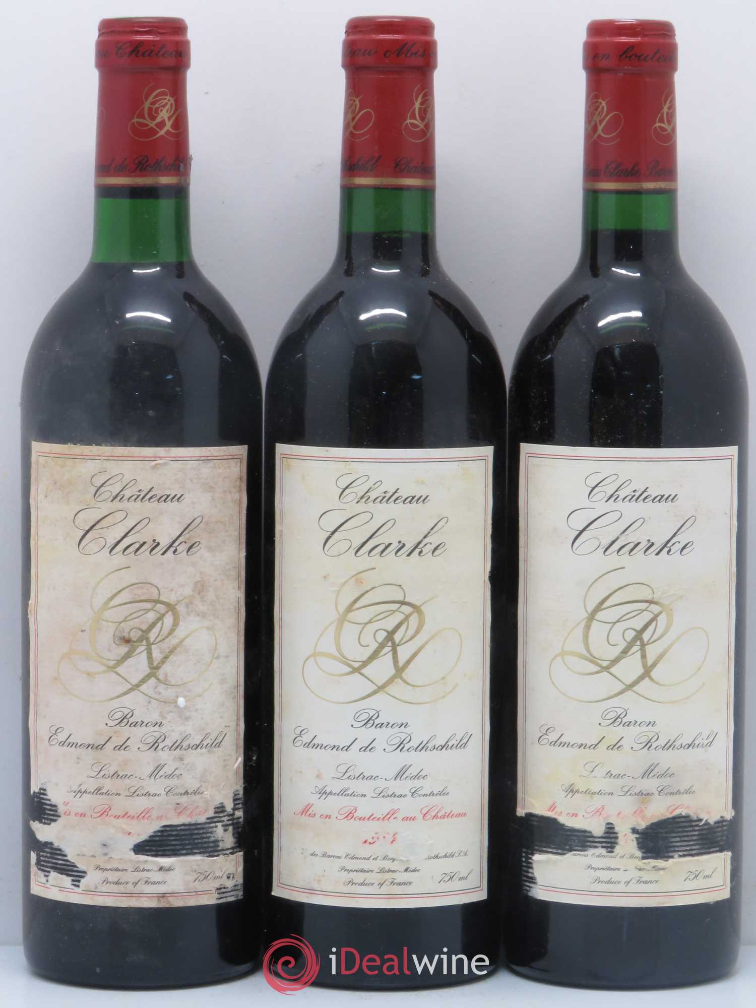 Château Clarke 1984 - Lot de 3 bouteilles - 0