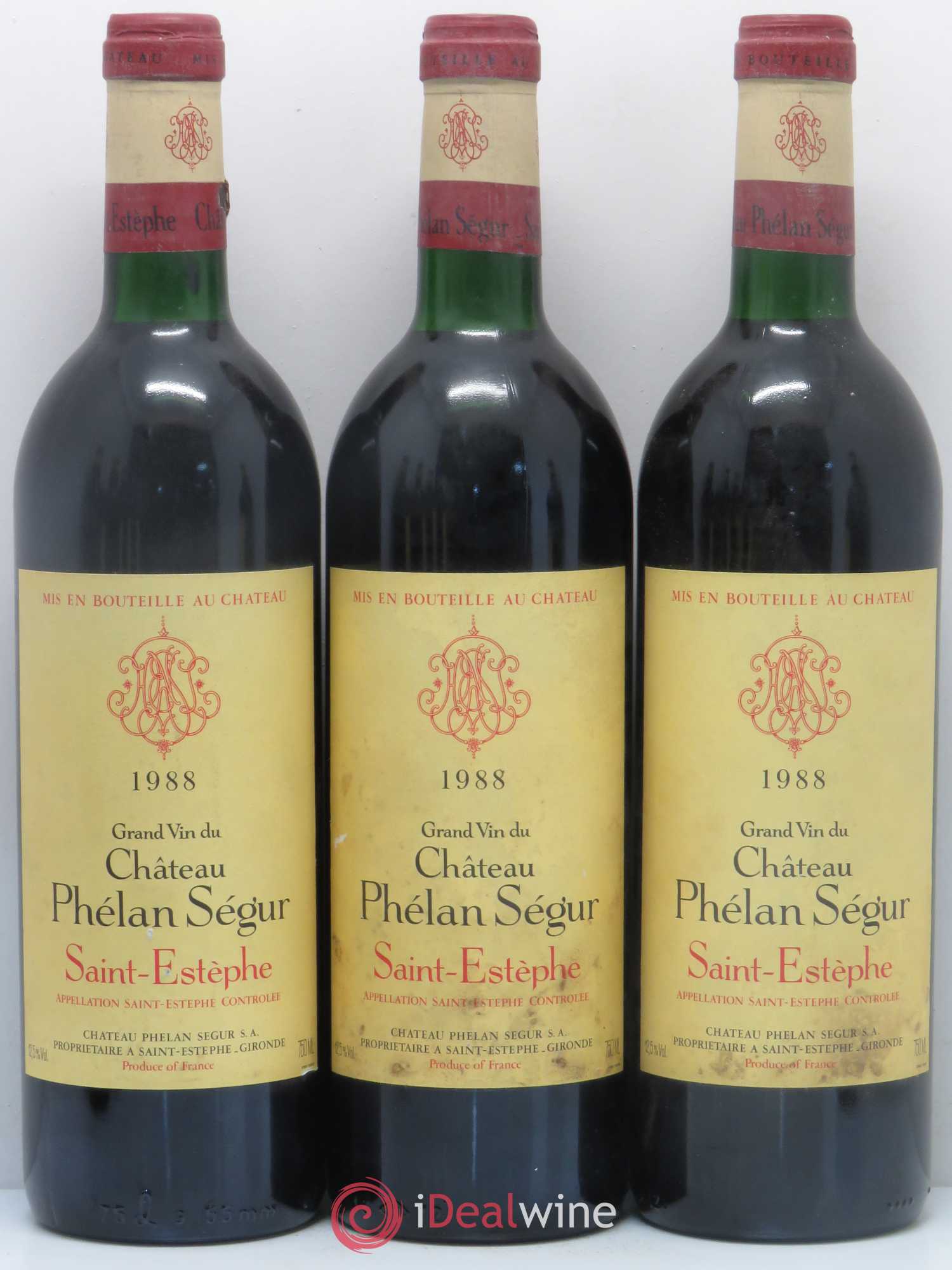 Château Phélan Ségur 1988 - Lot de 8 bouteilles - 1