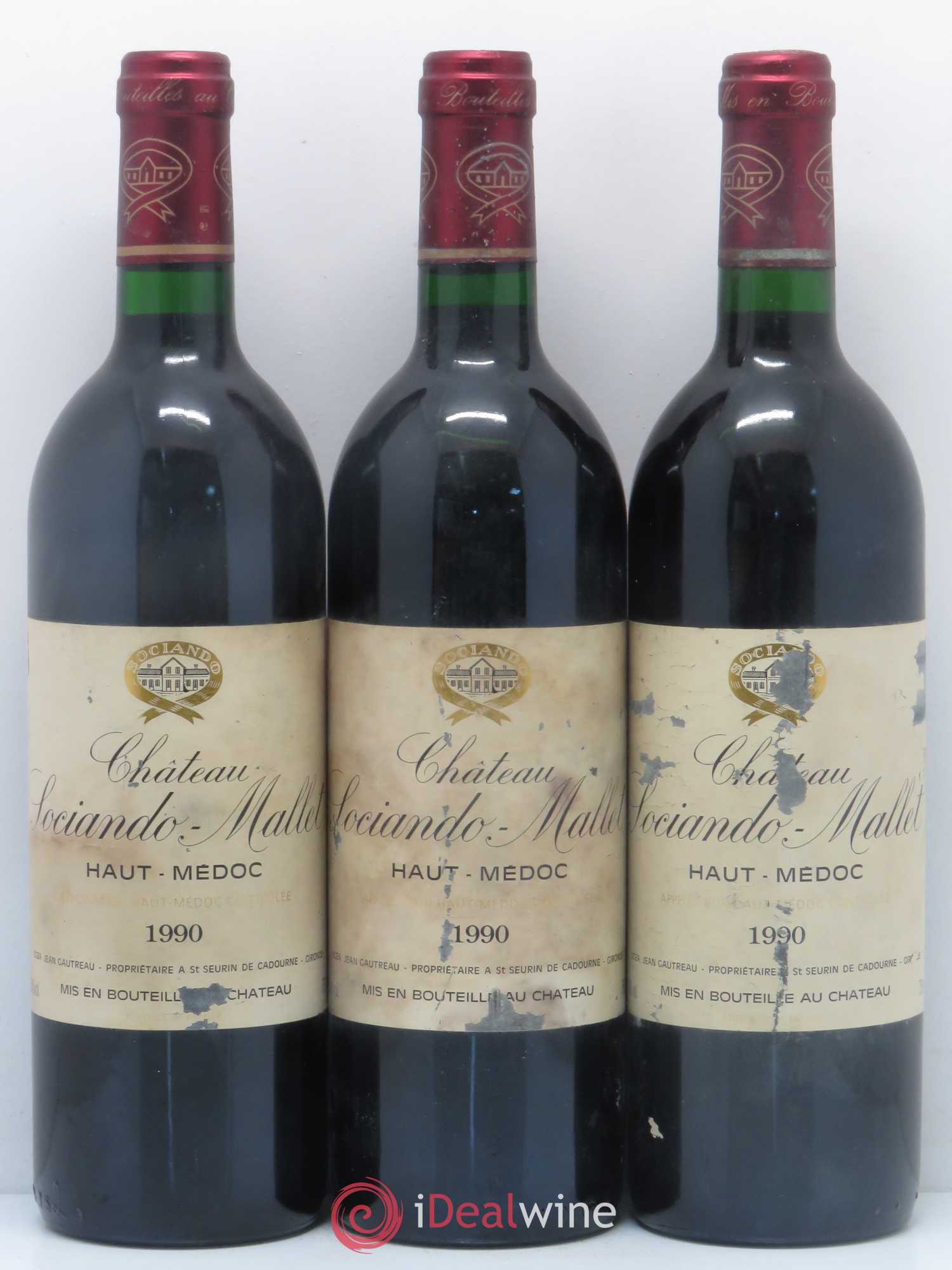 Château Sociando Mallet 1990 - Lot de 6 bouteilles - 2