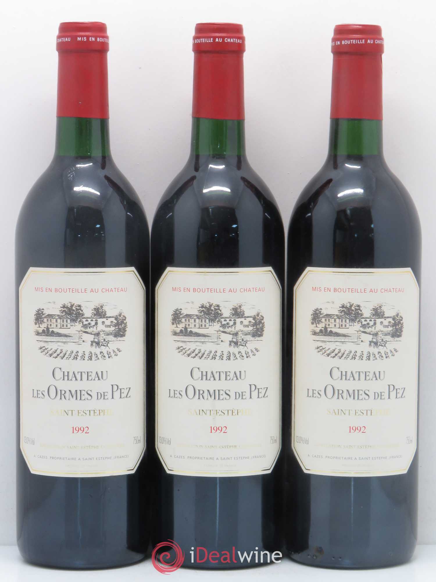 Château les Ormes de Pez 1992 - Lot de 3 bouteilles - 0