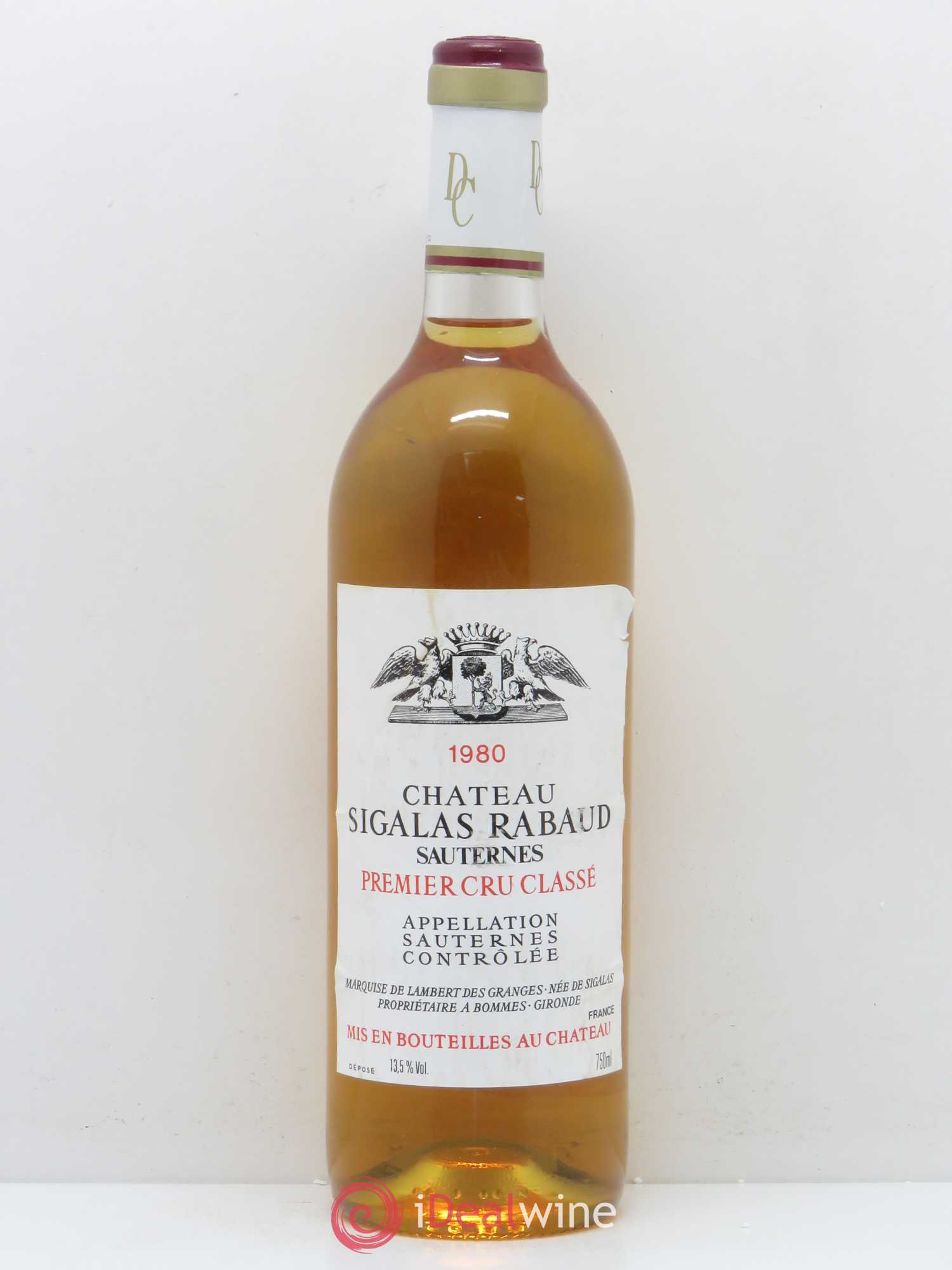 Château Sigalas Rabaud 1er Grand Cru Classé 1980 - Lotto di 1 bottiglia - 0