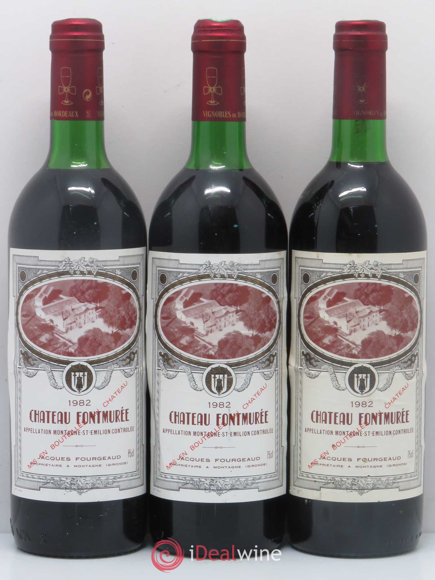 Montagne Saint-Émilion Château Fontmurée 1982 - Lot de 3 bouteilles - 0