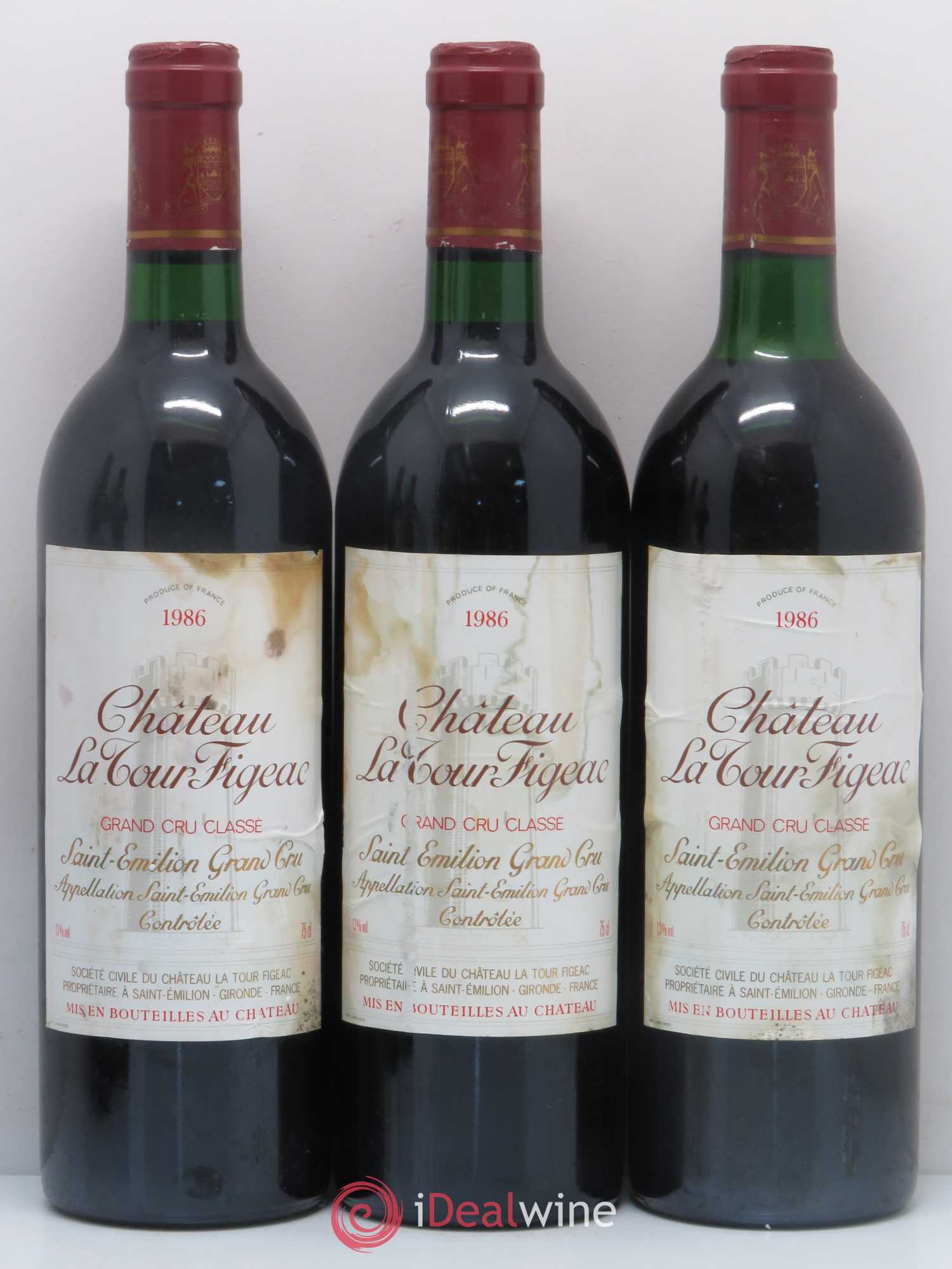 Château la Tour Figeac Grand Cru Classé 1986 - Lot de 5 bouteilles - 1
