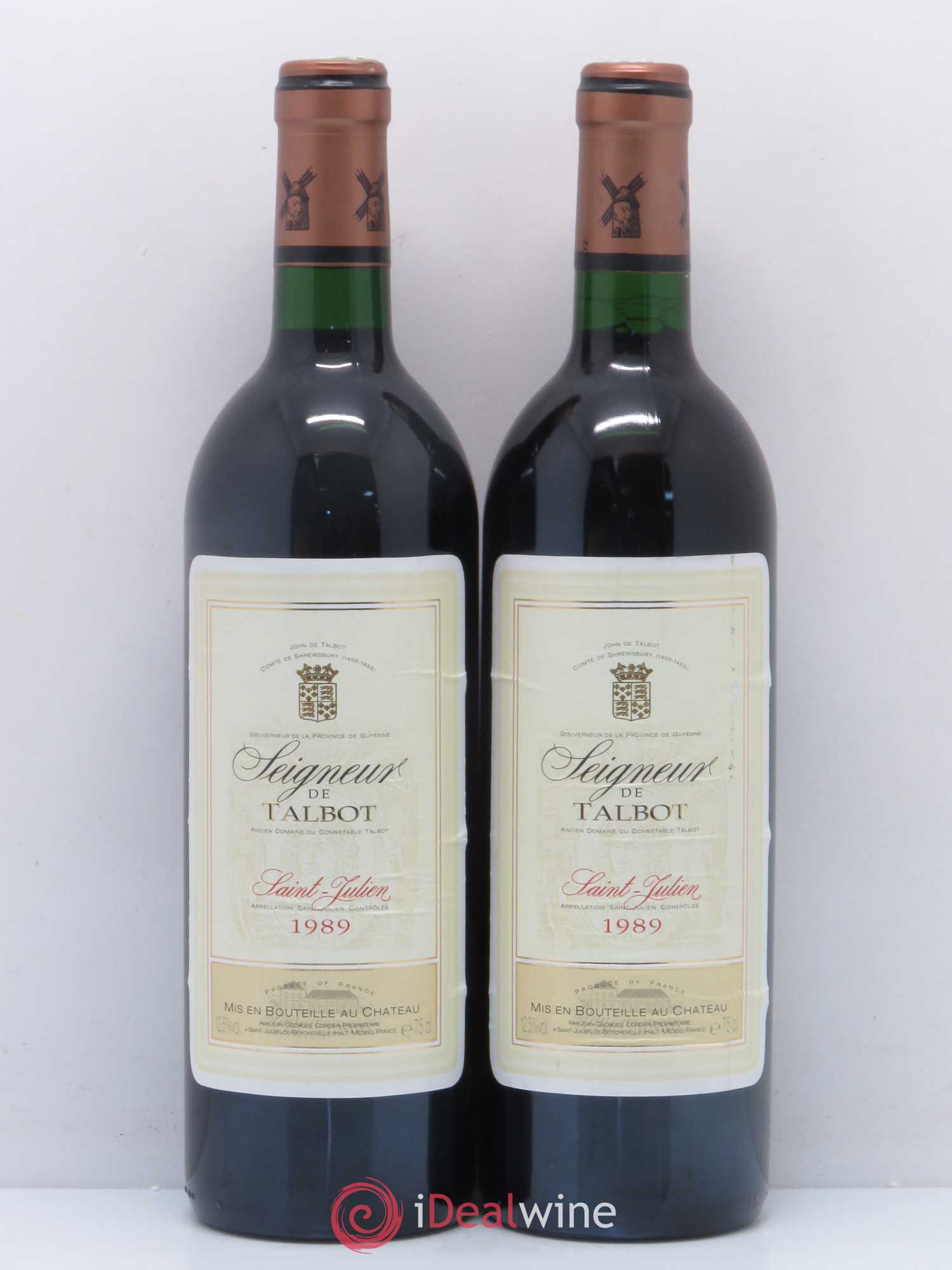 Saint-Julien Seigneur de Talbot 1989 - Lot de 2 bouteilles - 0
