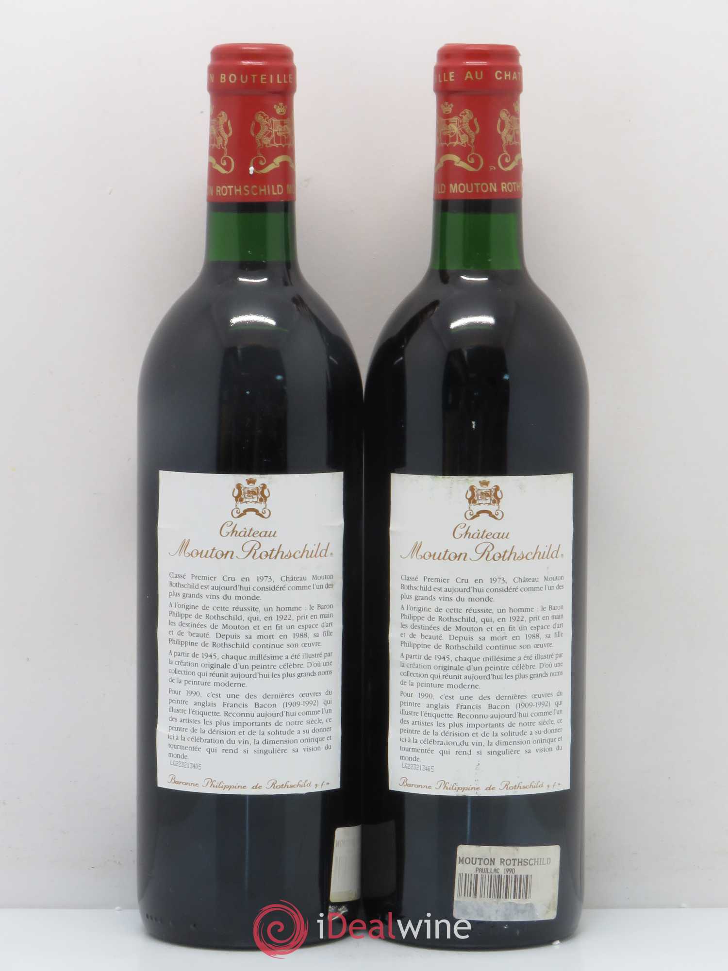 Château Mouton Rothschild 1er Grand Cru Classé 1990 - Lot de 2 bouteilles - 1