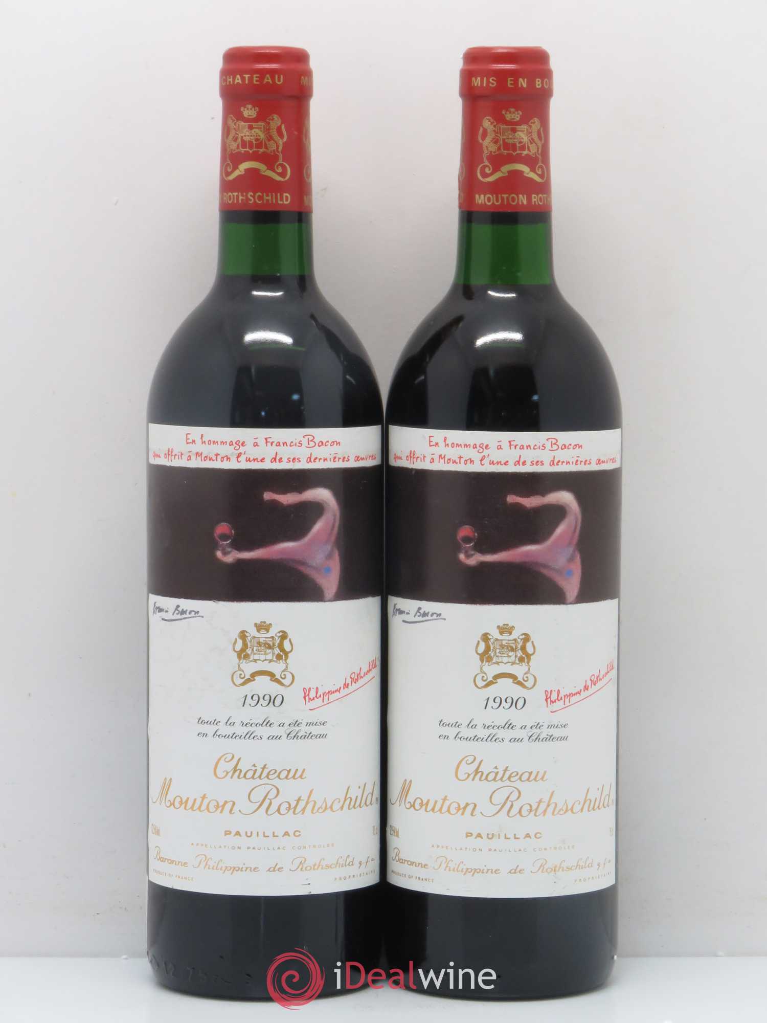 Château Mouton Rothschild 1er Grand Cru Classé 1990 - Lot de 2 bouteilles - 0