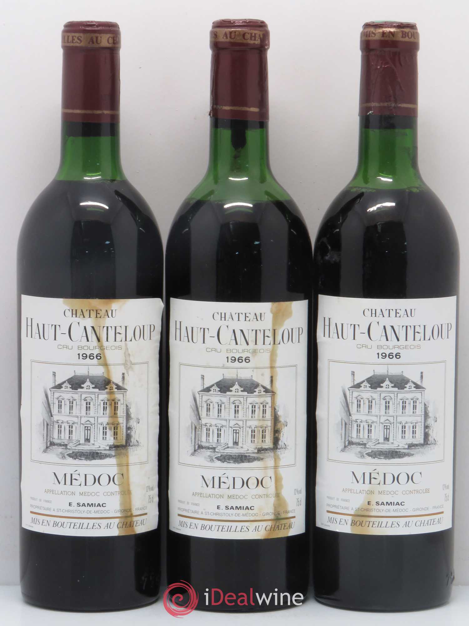 Château Haut Canteloup Cru Bourgeois (sans prix de réserve) 1966 - Lot de 3 bouteilles - 0