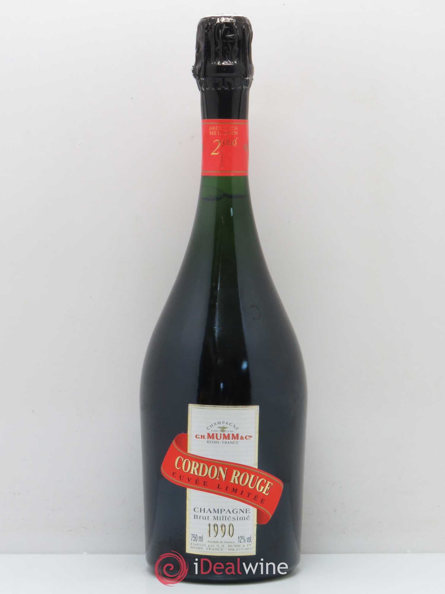 Champagne Mumm Cordon Rouge Cuvée Limitée 1990 - Lot de 1 bouteille - 0