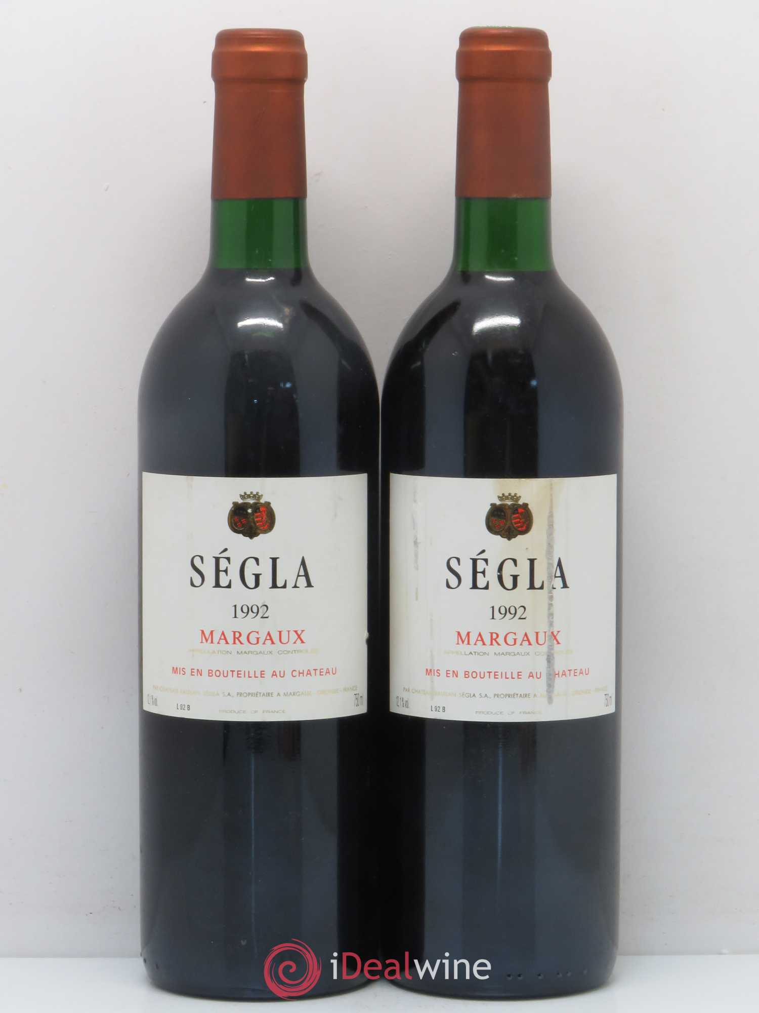 Bordeaux Margaux Ségla 1992 - Lot de 5 bouteilles - 2