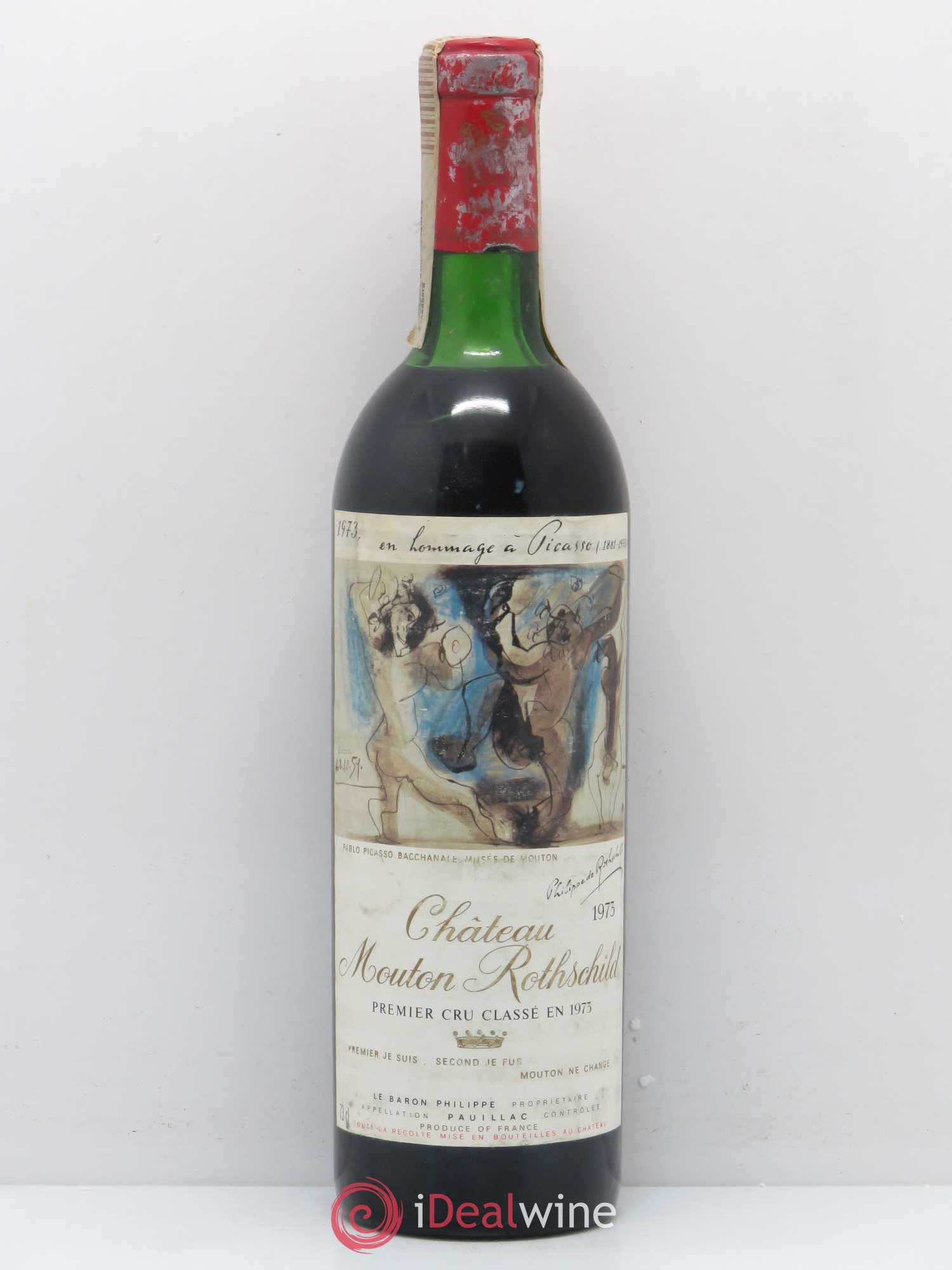 Château Mouton Rothschild 1er Grand Cru Classé 1973 - Lot de 1 bouteille - 0
