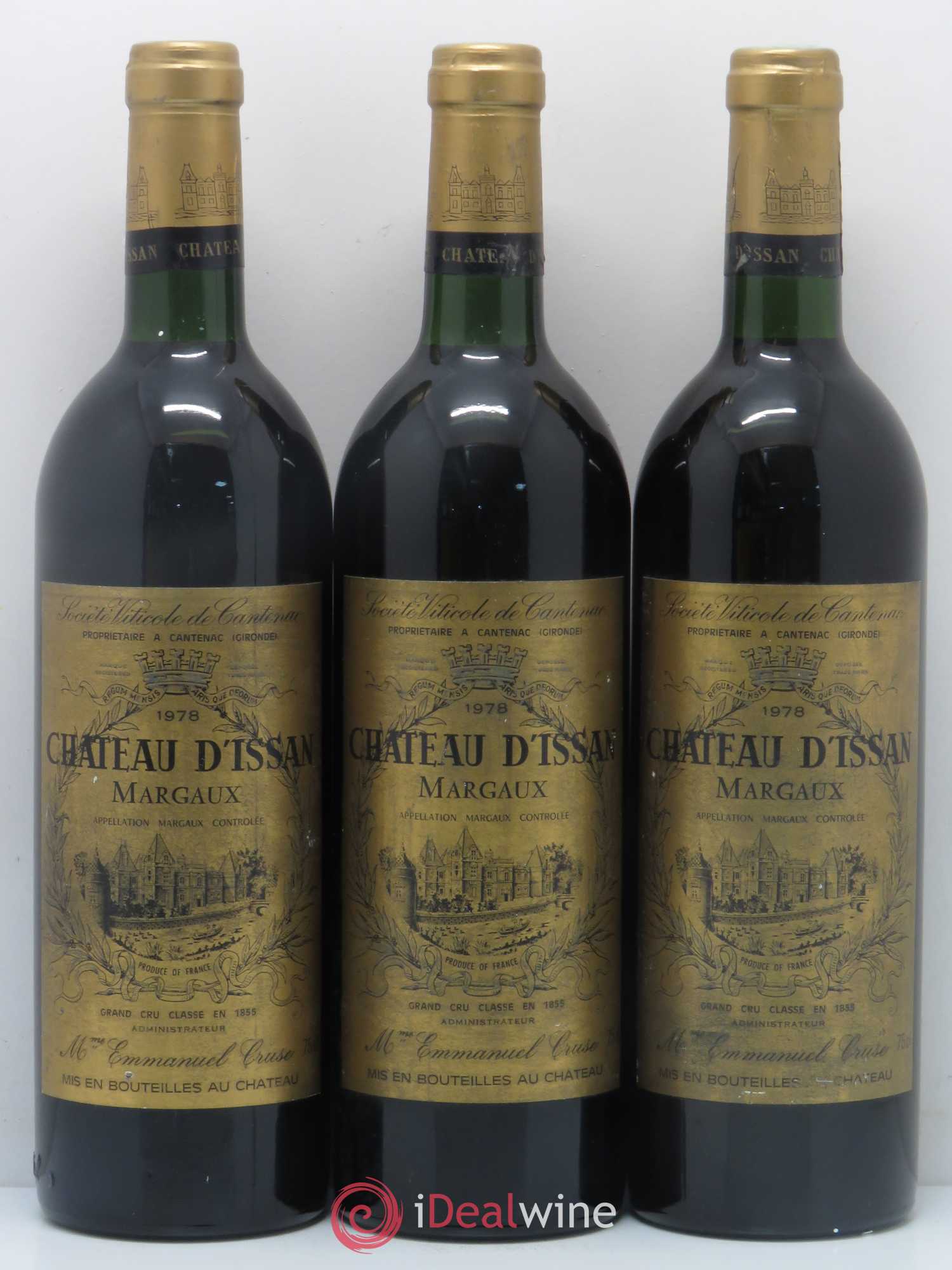 Château d'Issan 3ème Grand Cru Classé 1978 - Lot de 3 bouteilles - 0