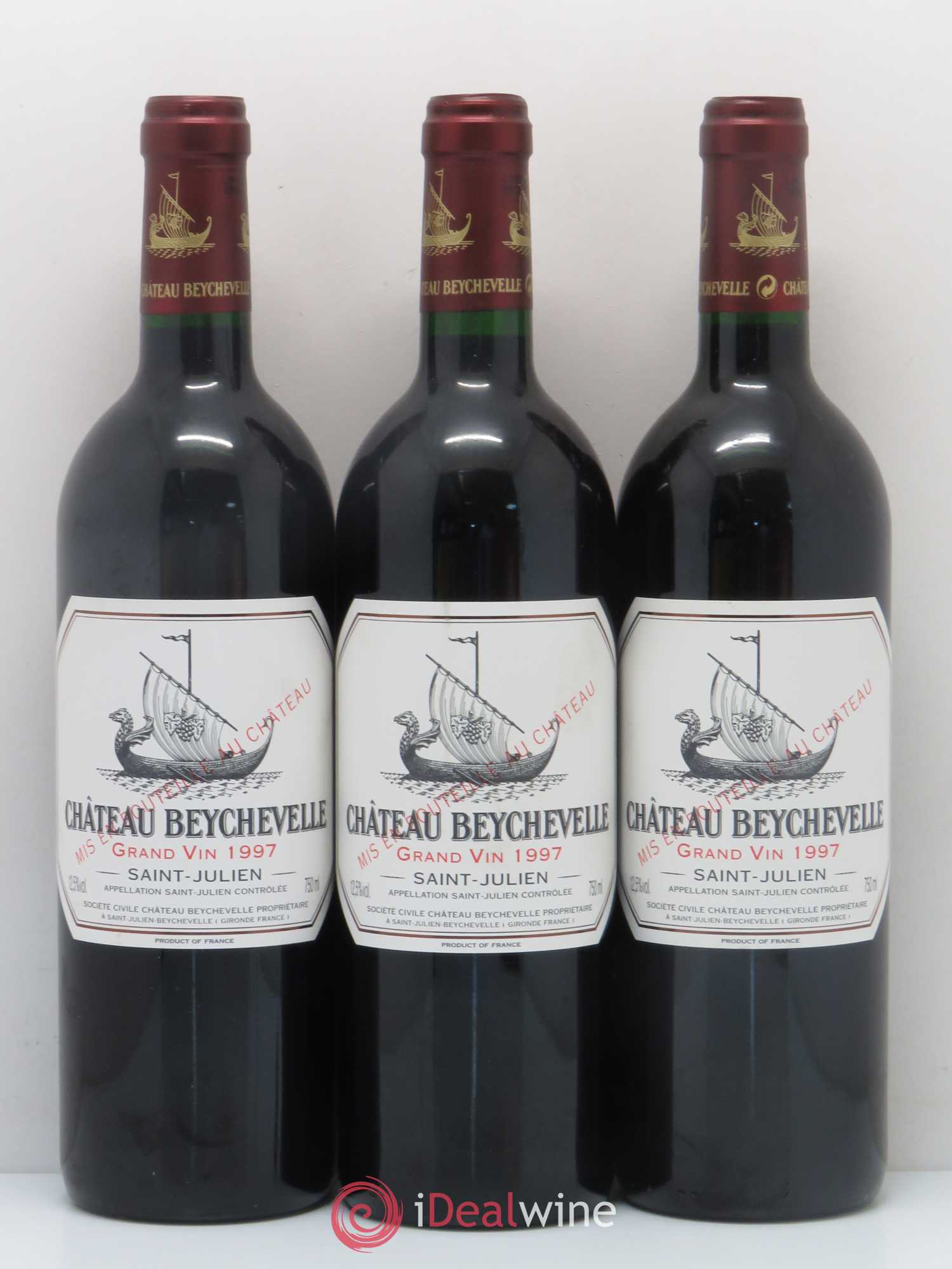 Château Beychevelle 4ème Grand Cru Classé 1997 - Lot de 3 bouteilles - 0