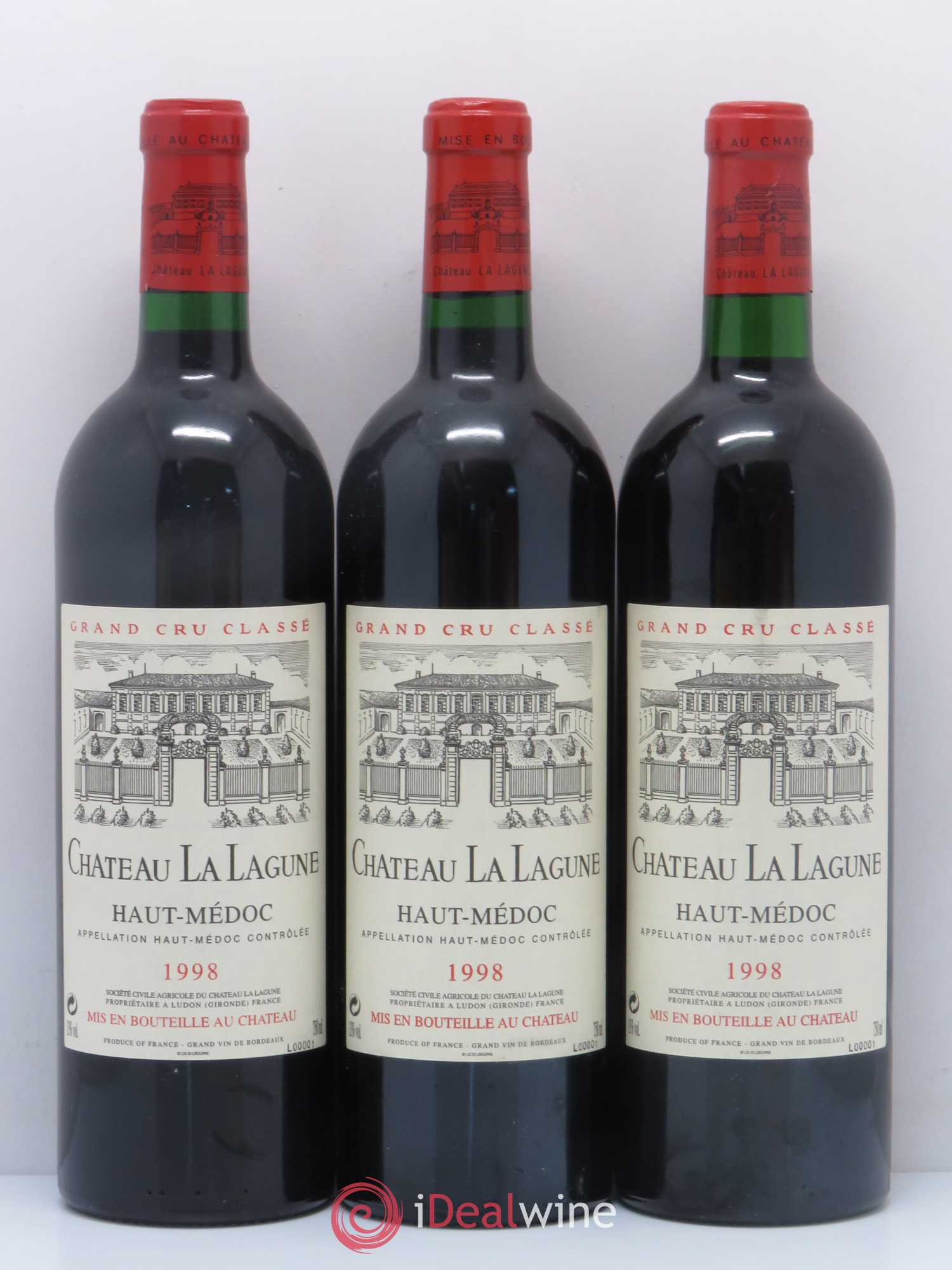 Château la Lagune 3ème Grand Cru Classé 1998 - Lot de 3 bouteilles - 0