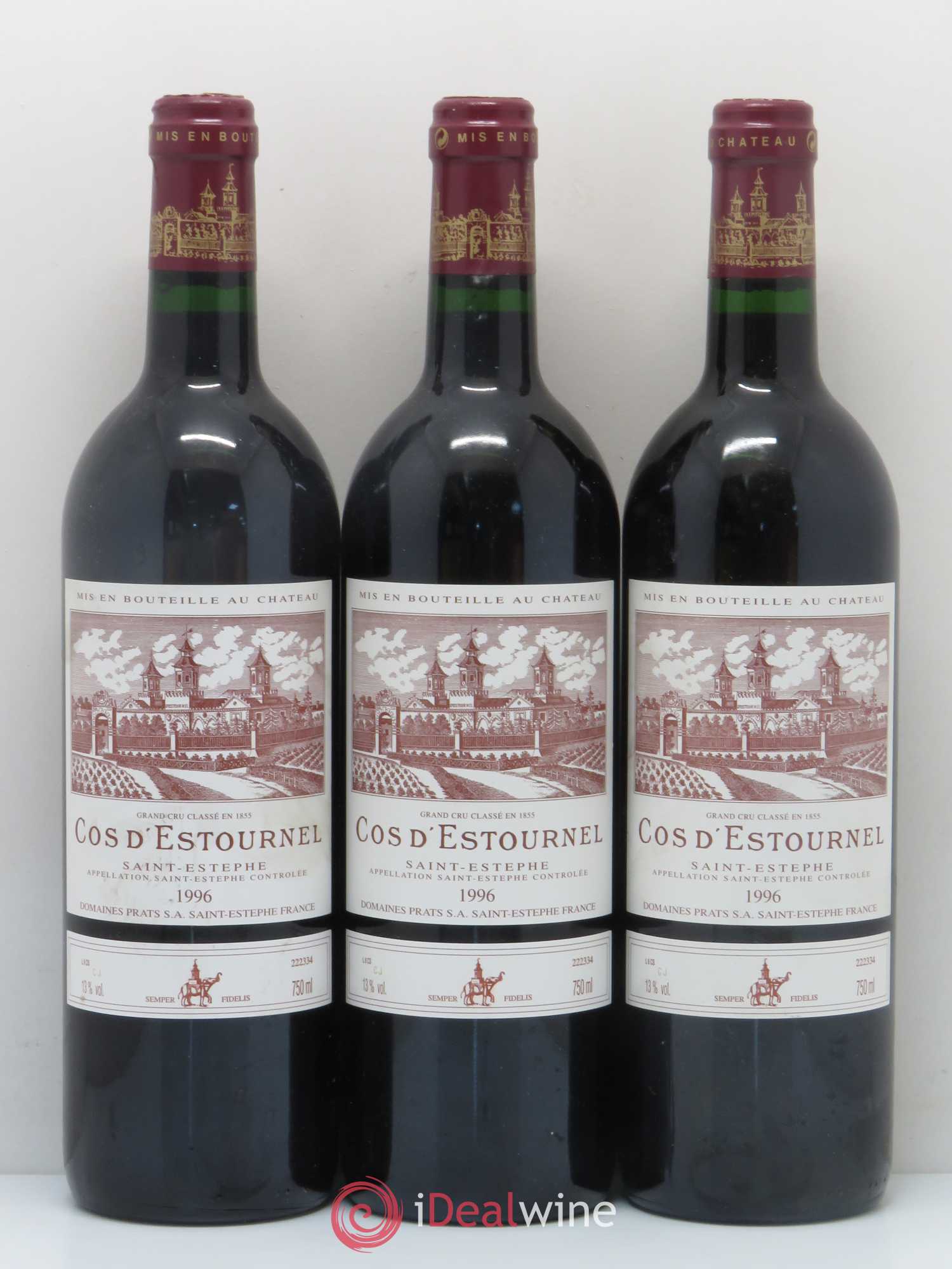 Cos d'Estournel 2ème Grand Cru Classé 1996 - Lot de 3 bouteilles - 0