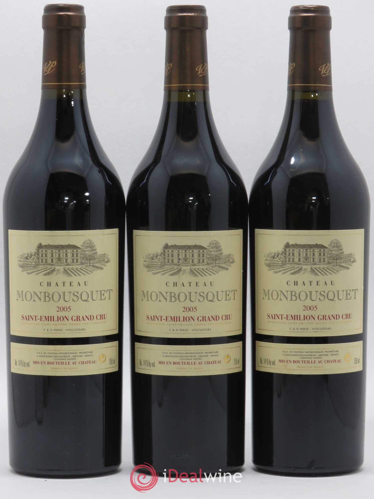 Château Monbousquet Grand Cru Classé 2005 - Lot de 3 bouteilles - 0