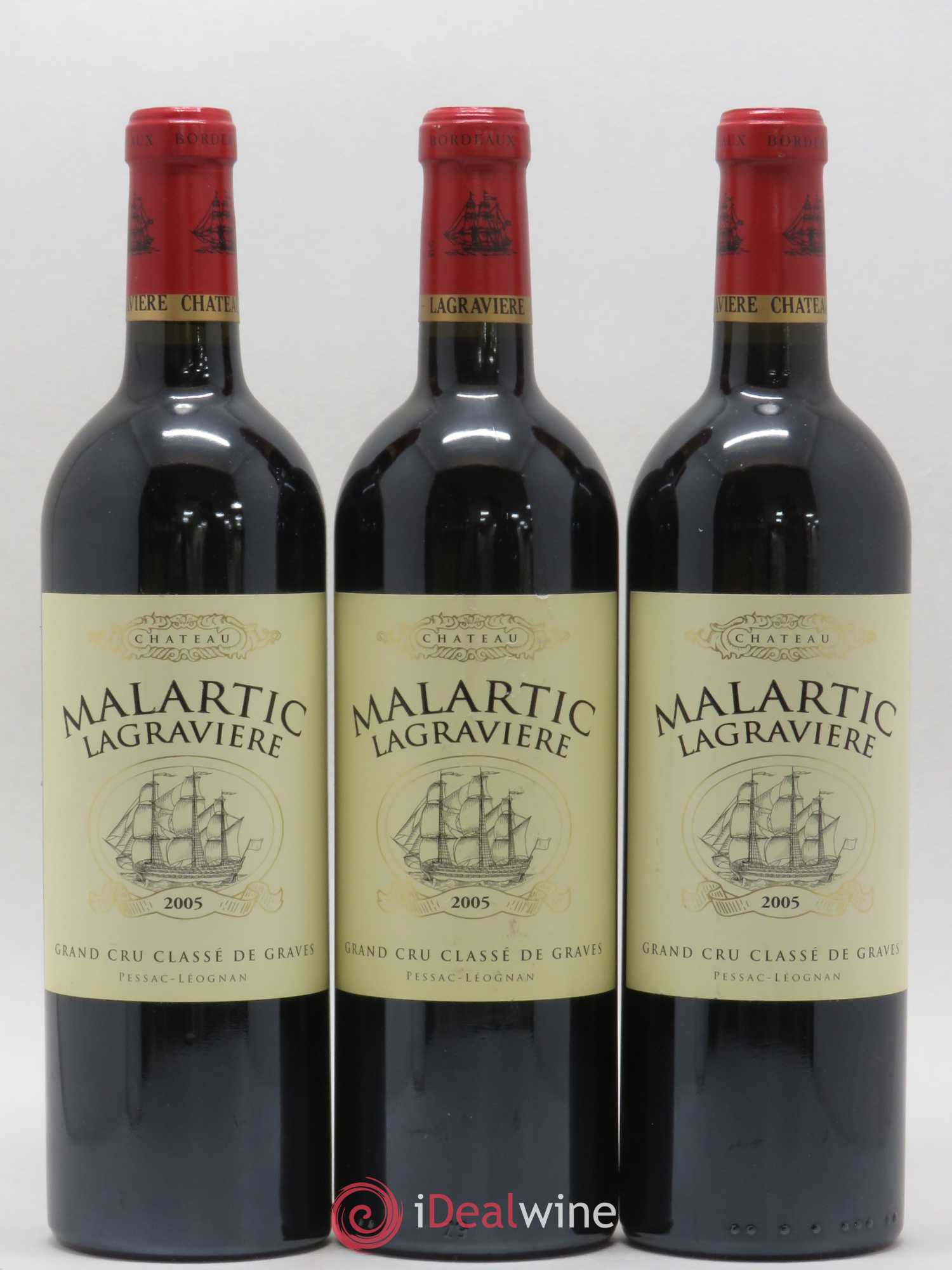 Château Malartic-Lagravière Cru Classé de Graves 2005 - Lot de 3 bouteilles - 0