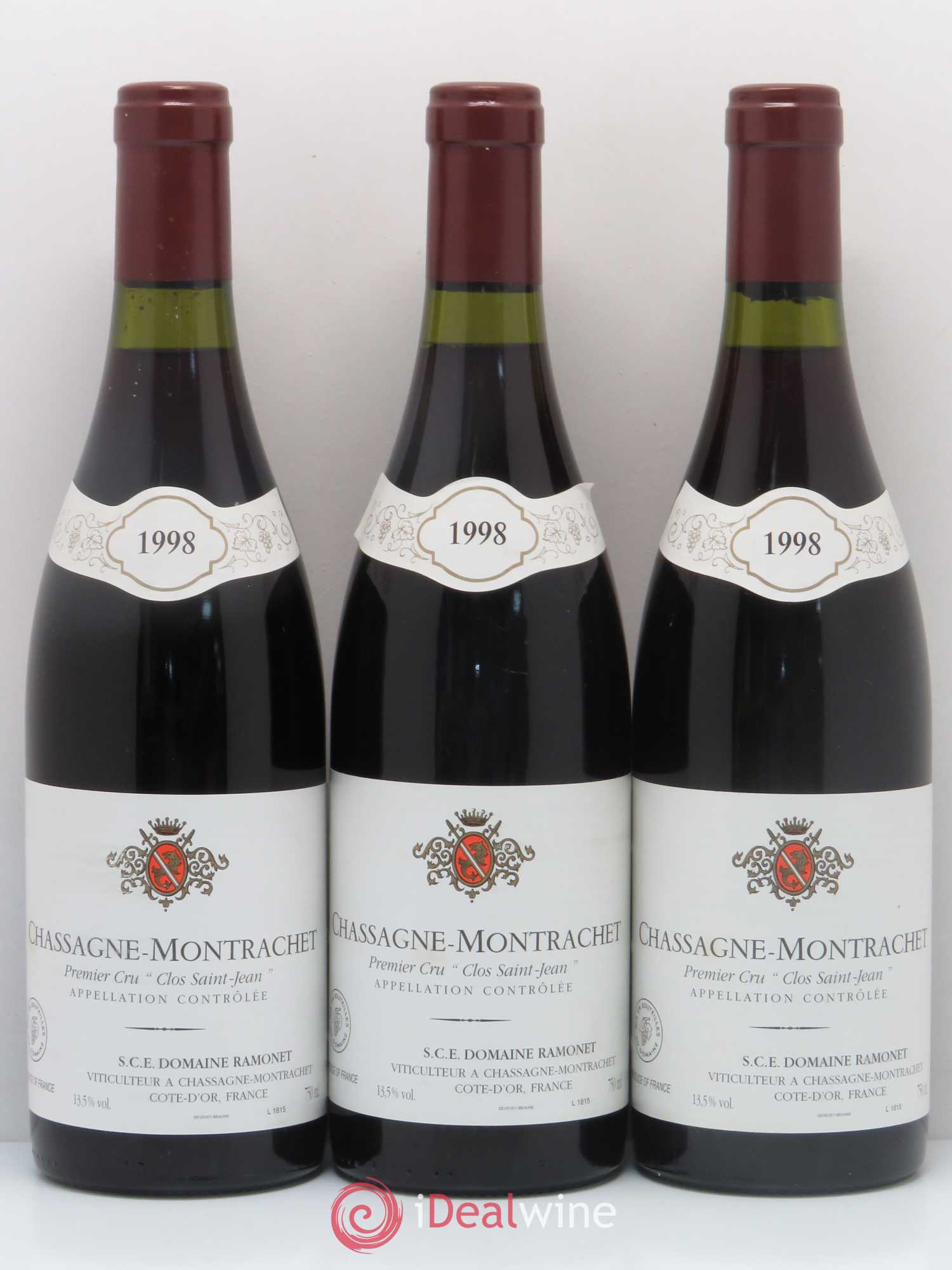 Chassagne-Montrachet 1er Cru Clos Saint-Jean Ramonet (Domaine) 1998 - Lot de 3 bouteilles - 0