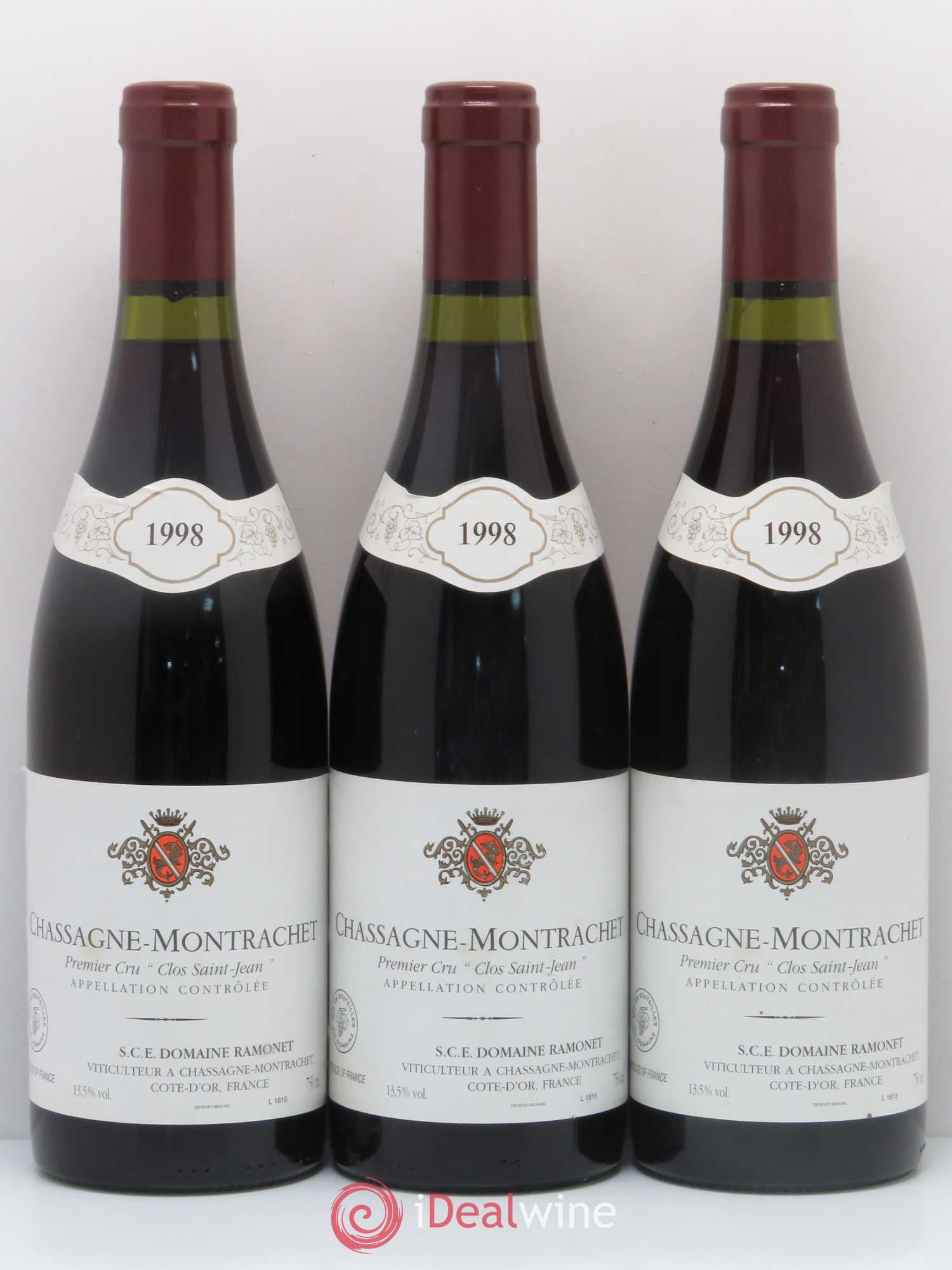 Chassagne-Montrachet 1er Cru Clos Saint-Jean Ramonet (Domaine) 1998 - Lot de 3 bouteilles - 0