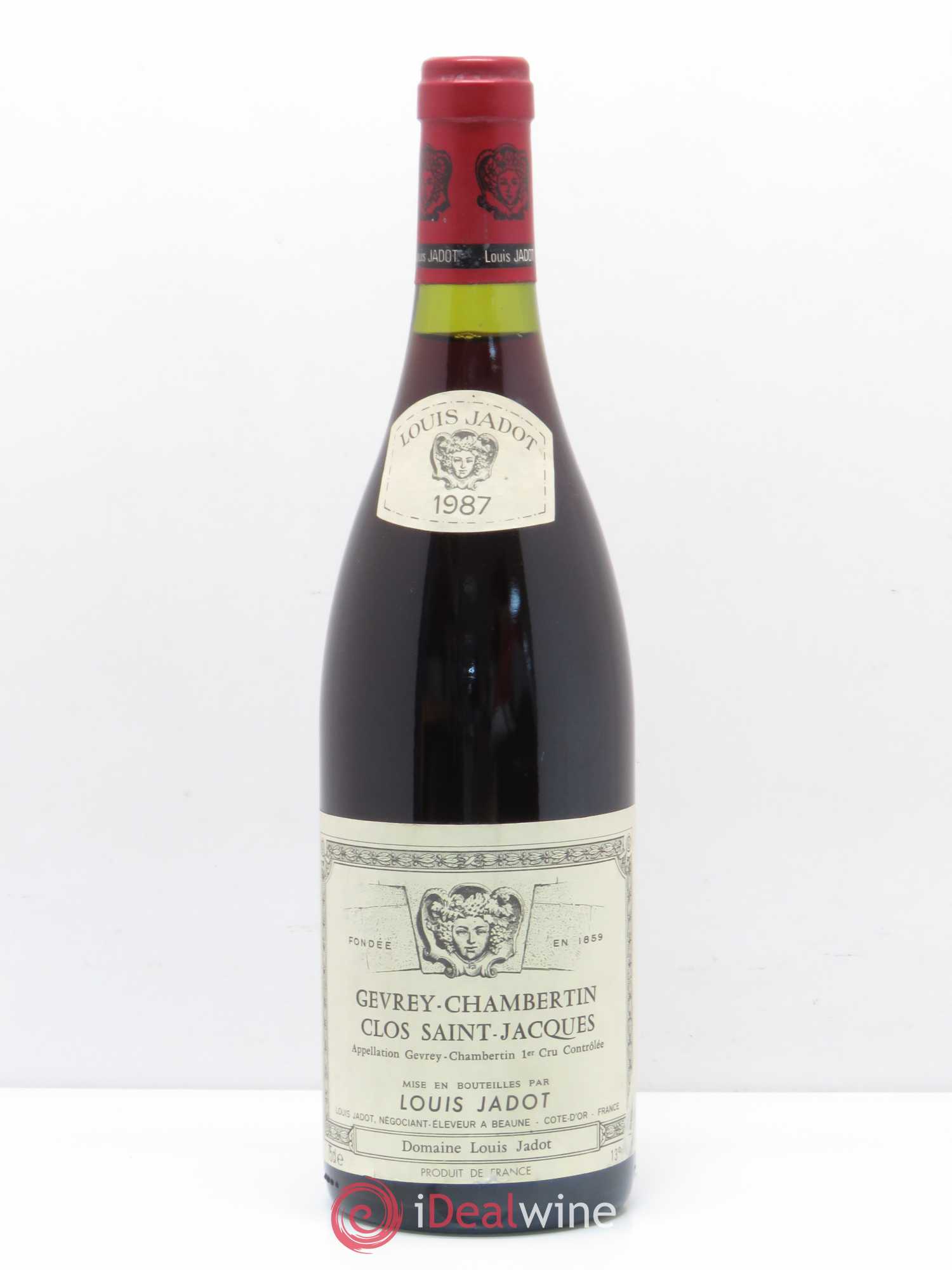 Gevrey-Chambertin 1er Cru Clos Saint Jacques Domaine Louis Jadot 1987 - Lot de 1 bouteille - 0
