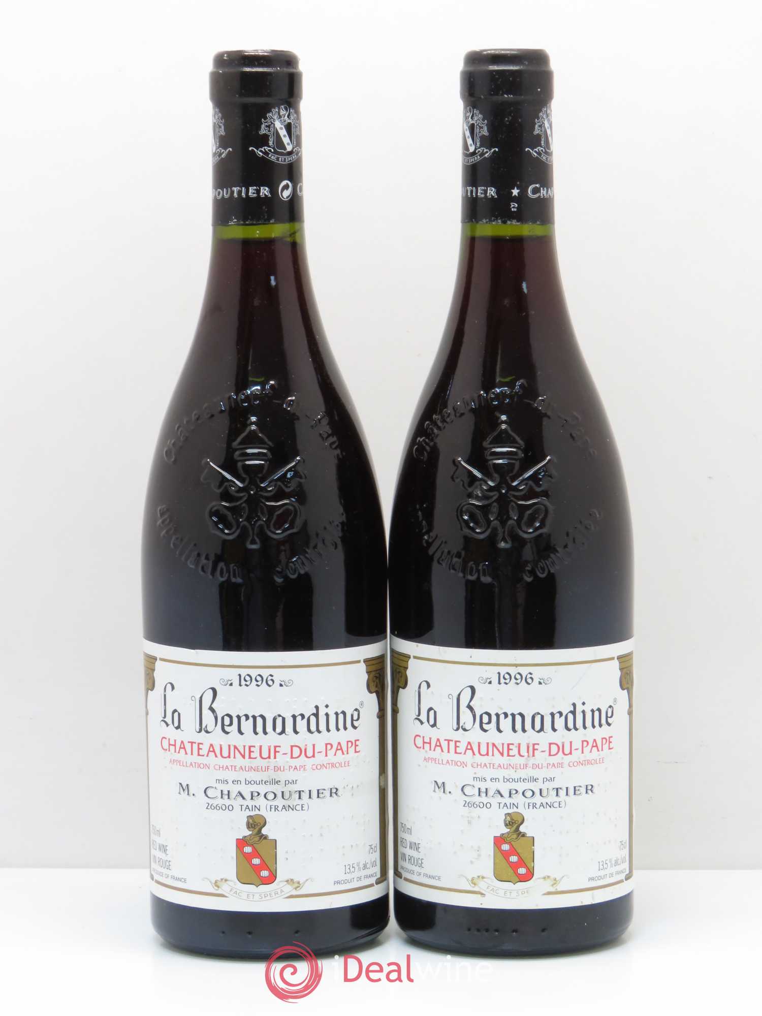 Châteauneuf-du-Pape La Bernardine Chapoutier 1996 - Lot de 2 bouteilles - 0