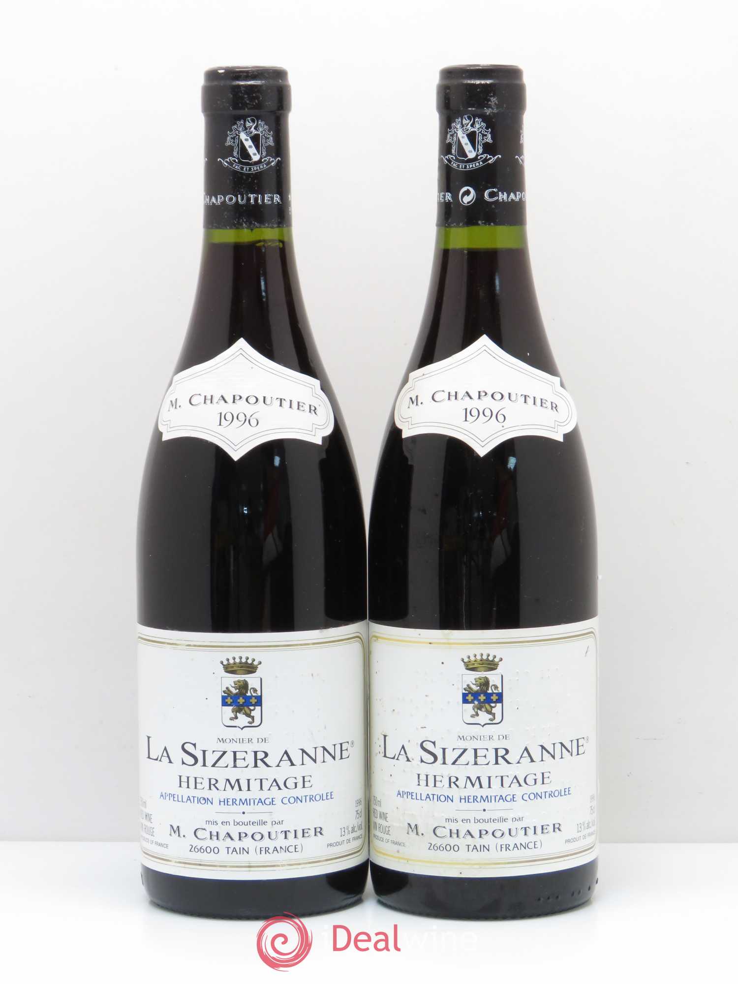 Hermitage Monier de La Sizeranne Chapoutier 1996 - Lot de 2 bouteilles - 0