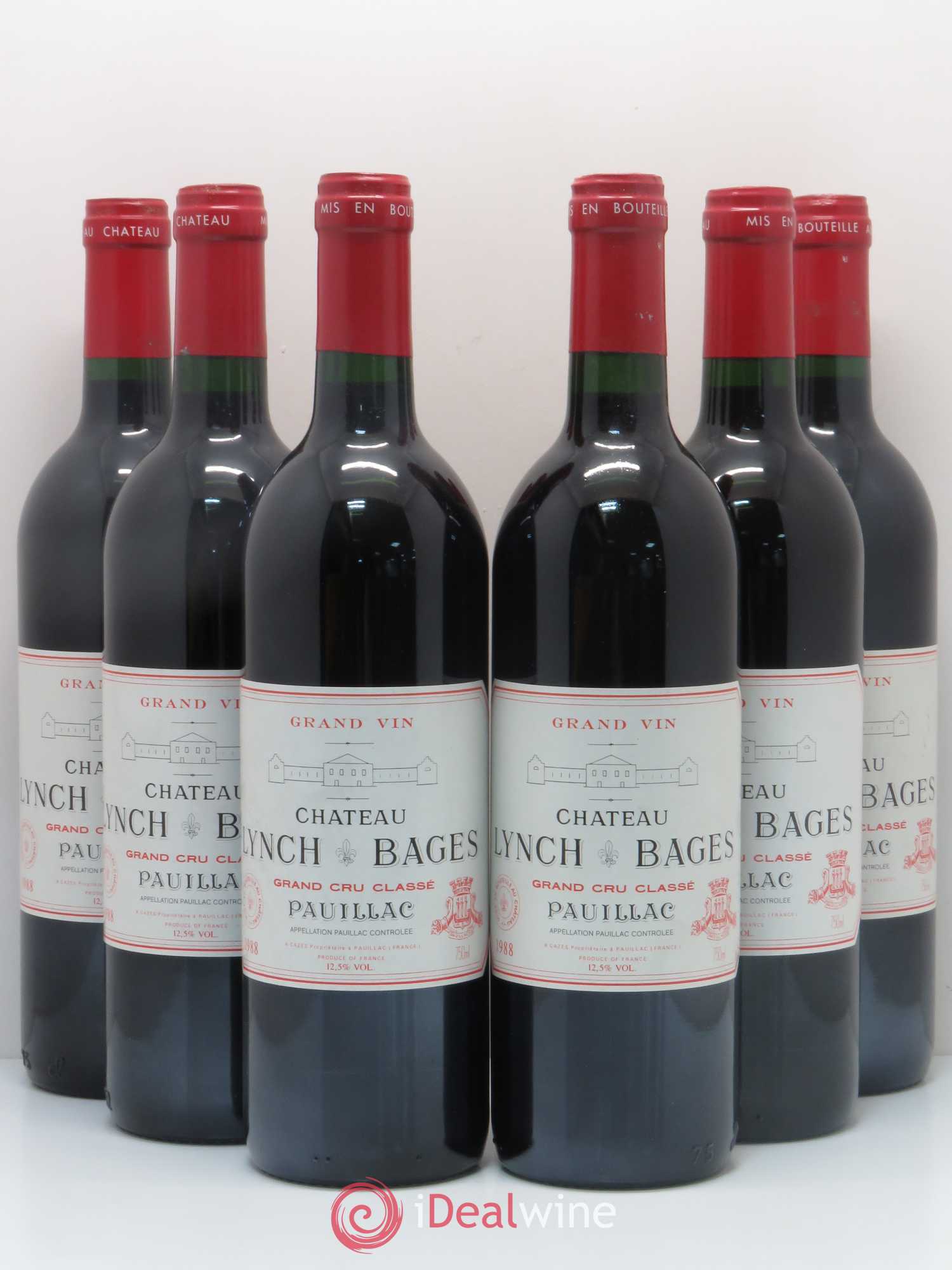 Château Lynch Bages 5ème Grand Cru Classé 1988 - Lot de 6 bouteilles - 0
