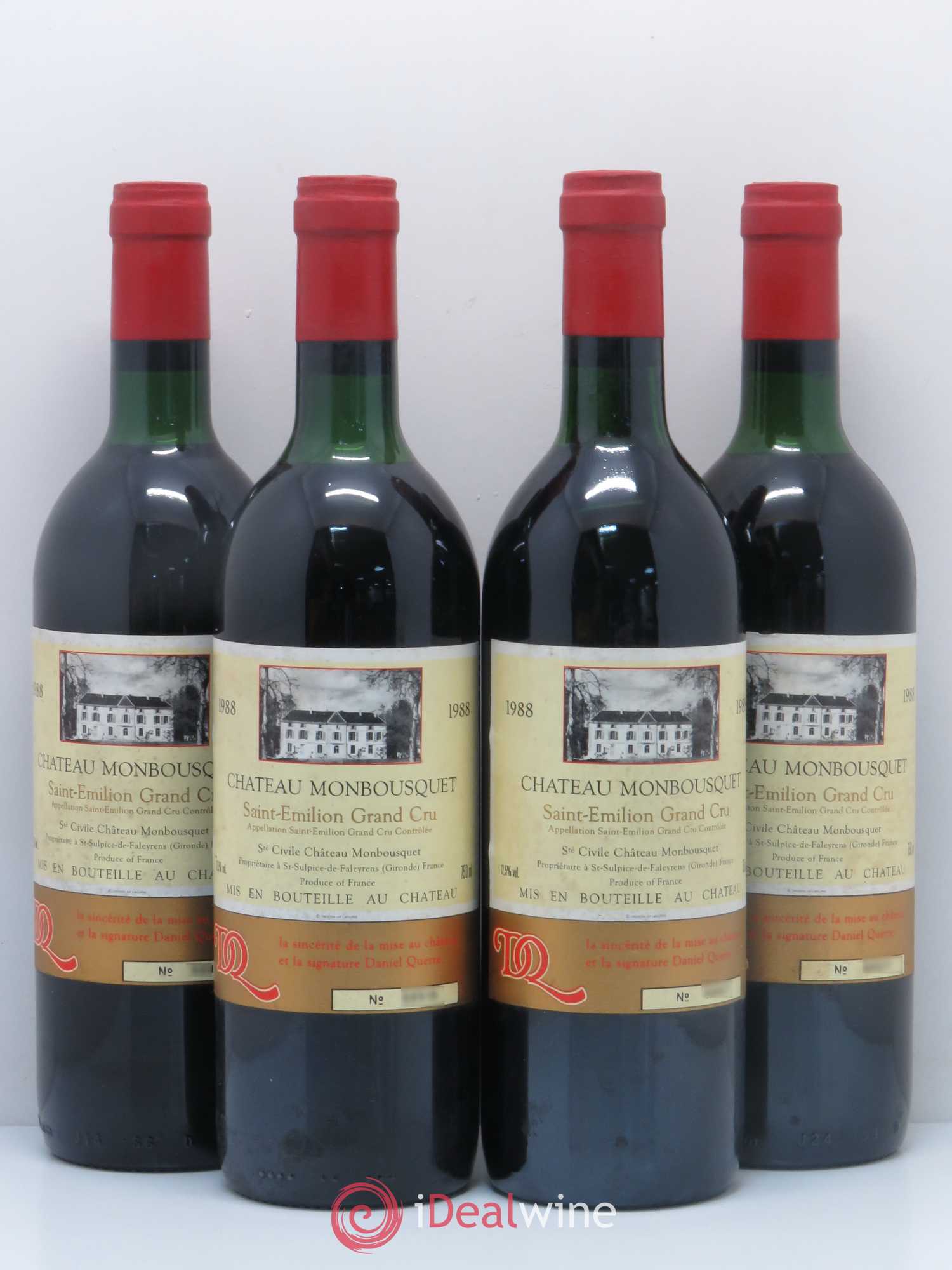 Château Monbousquet Grand Cru Classé 1988 - Lot de 4 bouteilles - 0