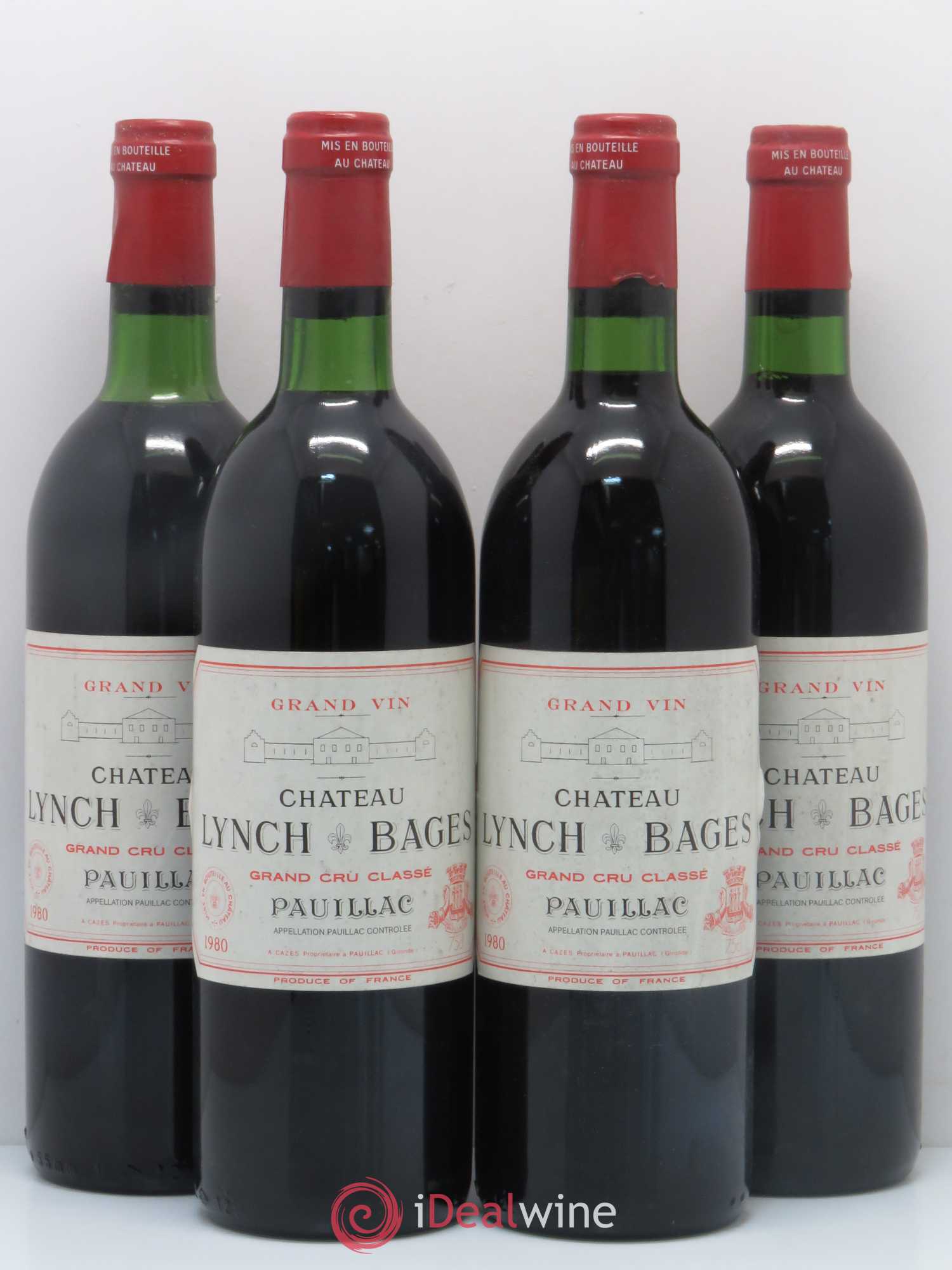 Château Lynch Bages 5ème Grand Cru Classé 1980 - Lot de 4 bouteilles - 0