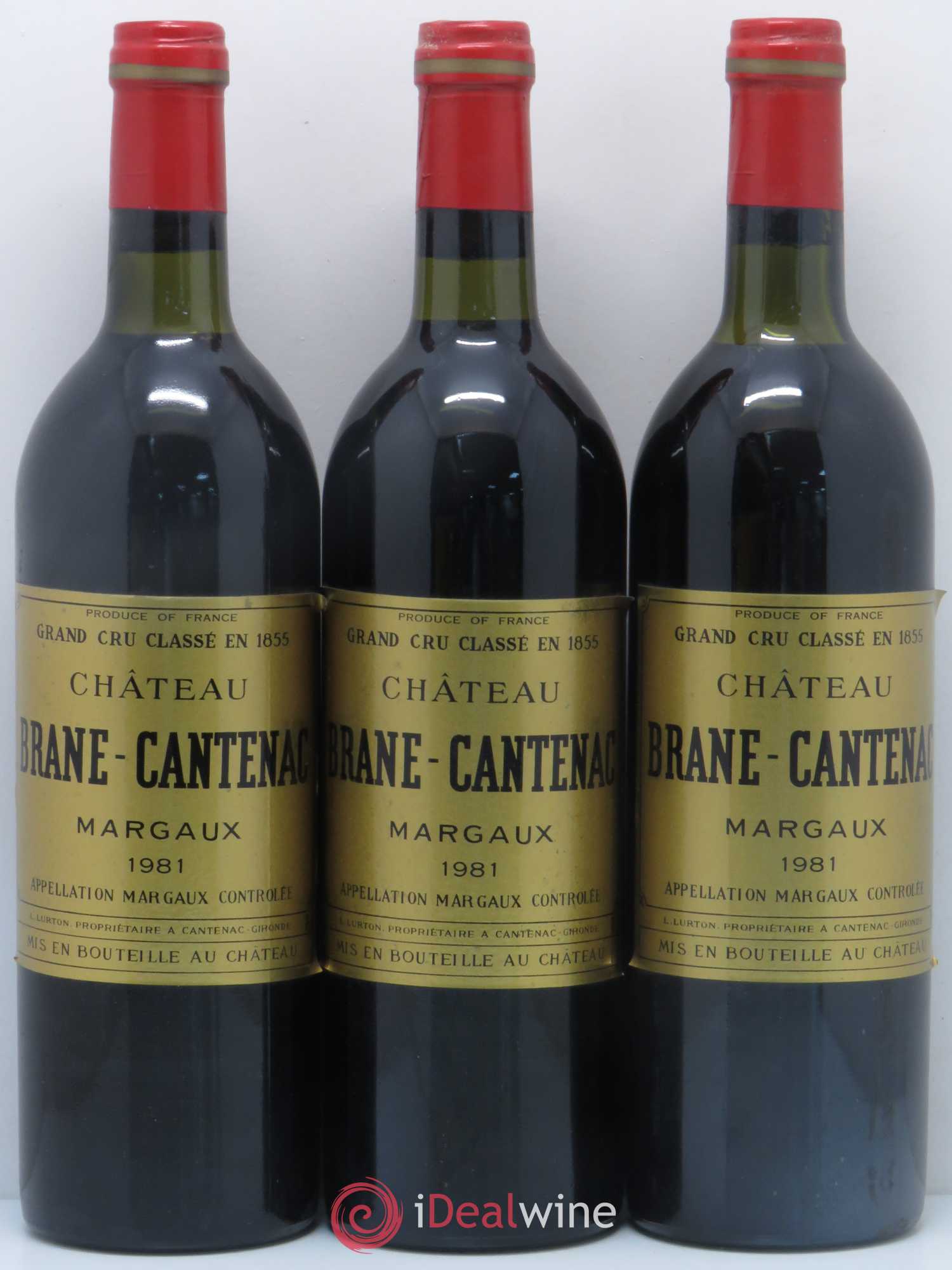 Château Brane Cantenac 2ème Grand Cru Classé 1981 - Lot de 3 bouteilles - 0