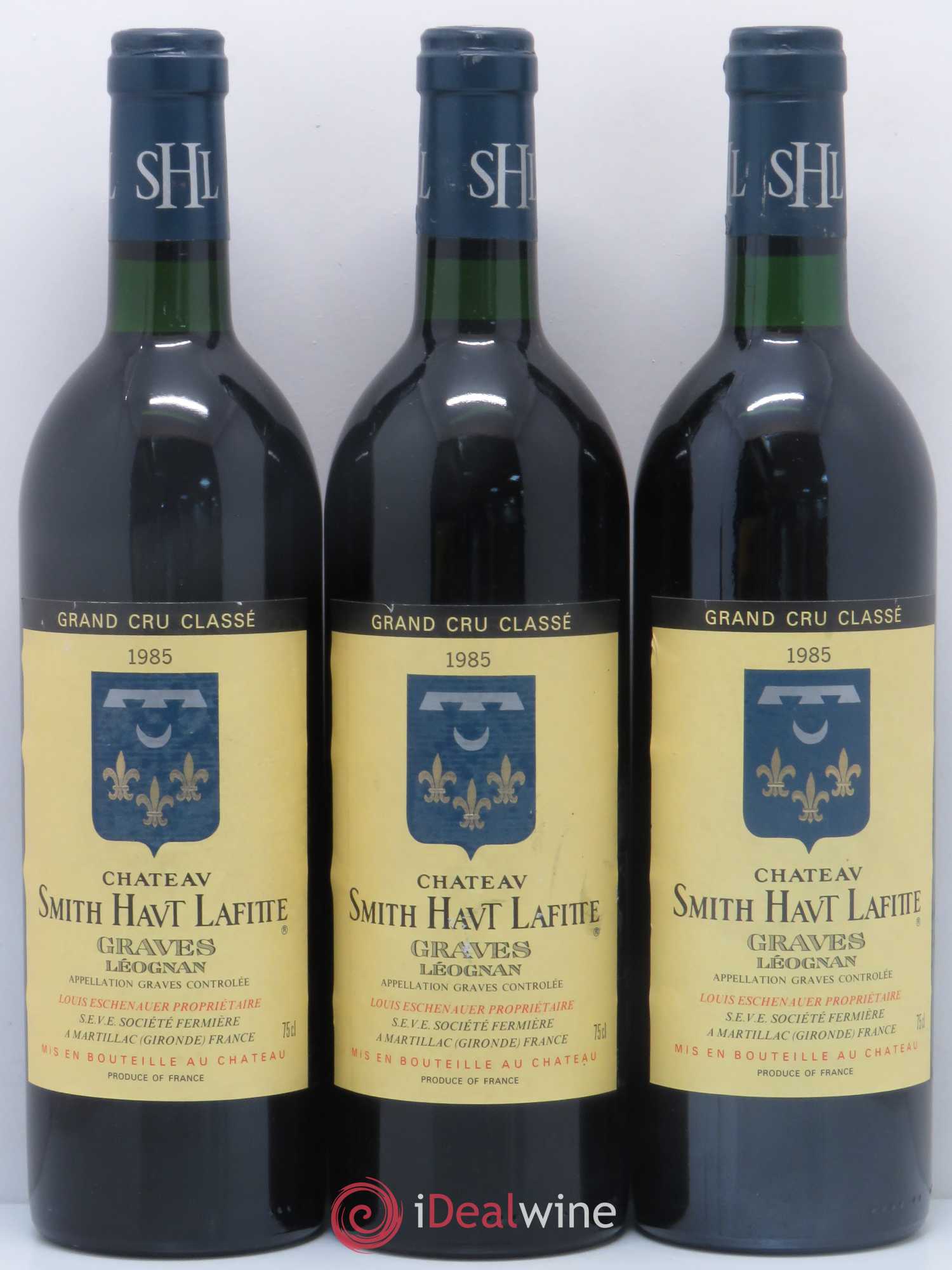 Château Smith Haut Lafitte Cru Classé de Graves 1985 - Lot de 3 bouteilles - 0