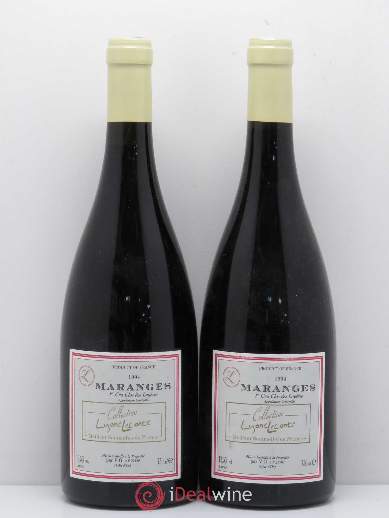 Maranges 1er Cru Clos des Loyeres Collection Lyone Leconte 1994 - Posten von 2 Flaschen - 0