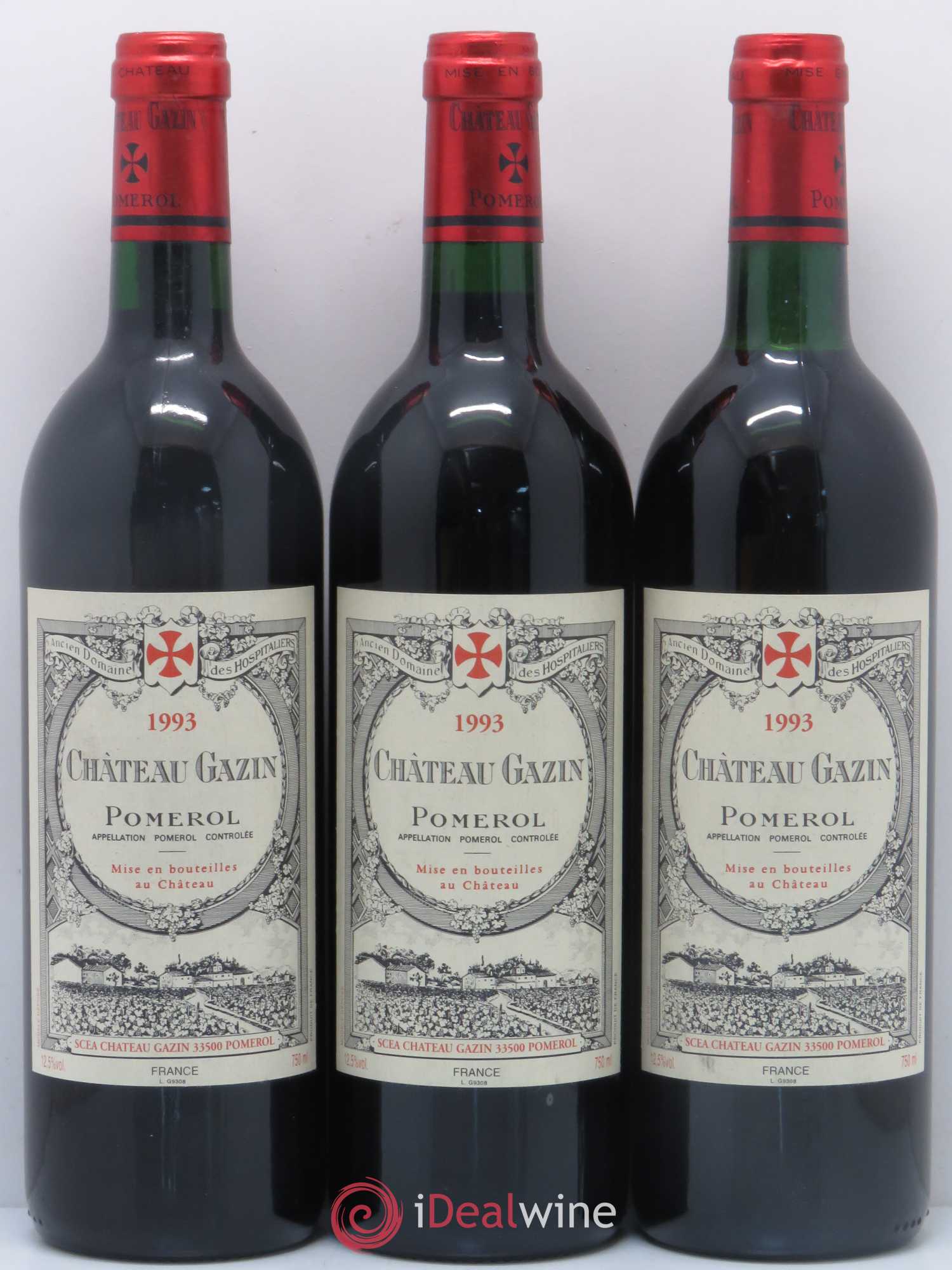 Château Gazin 1993 - Lot de 3 bouteilles - 0