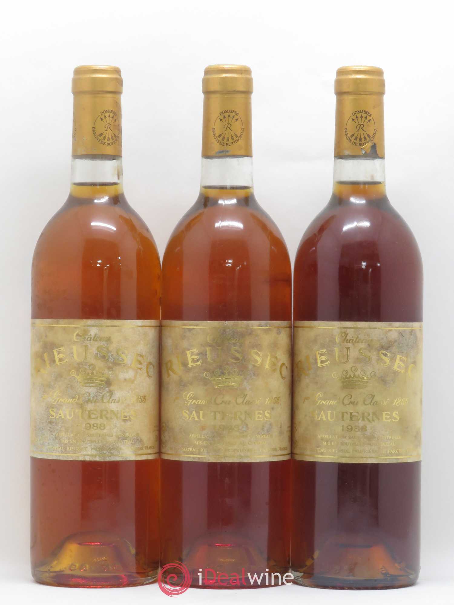 Château Rieussec 1er Grand Cru Classé 1988 - Lotto di 3 bottiglie - 0