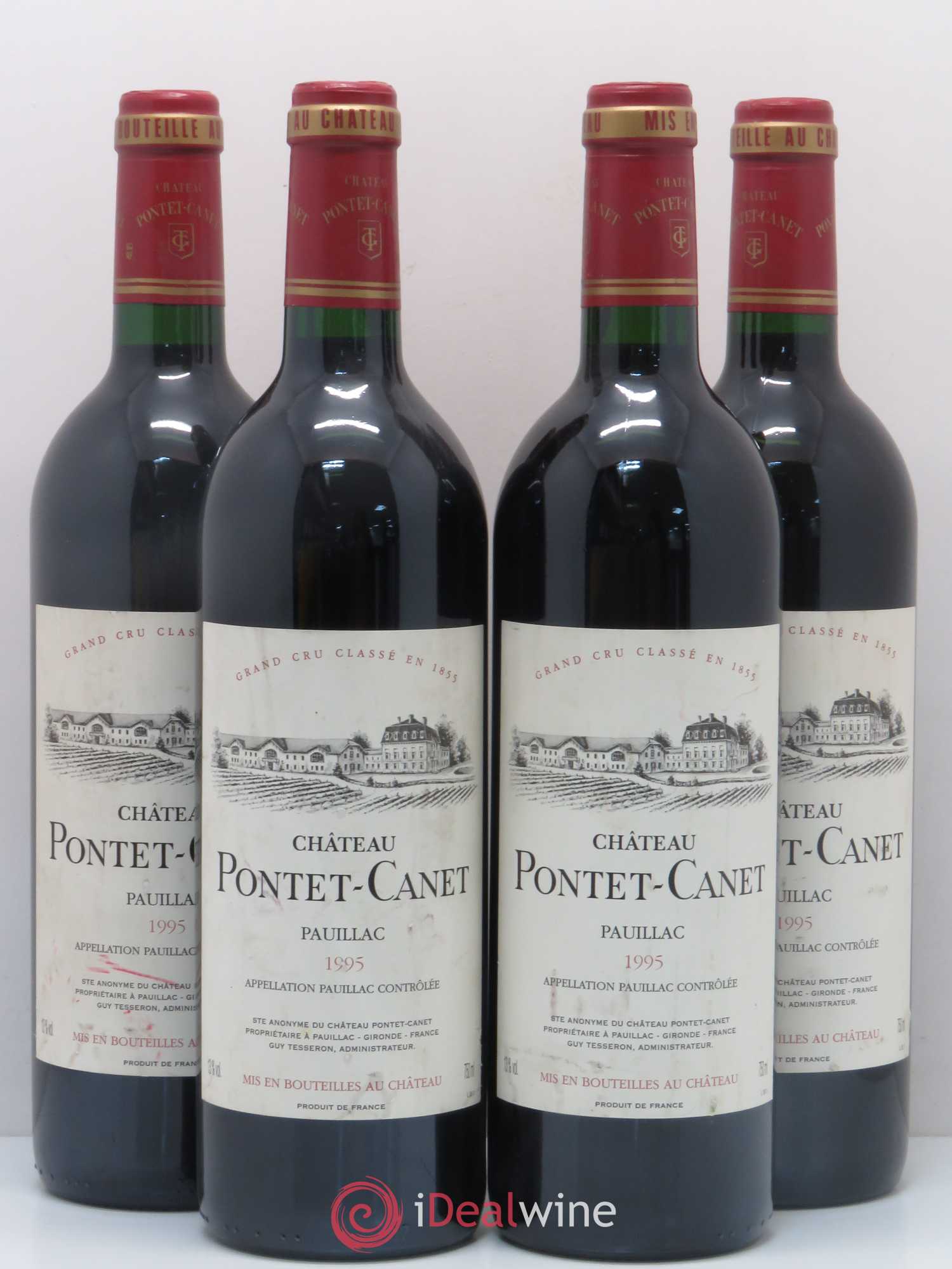 Château Pontet Canet 5ème Grand Cru Classé 1995 - Lot de 4 bouteilles - 0