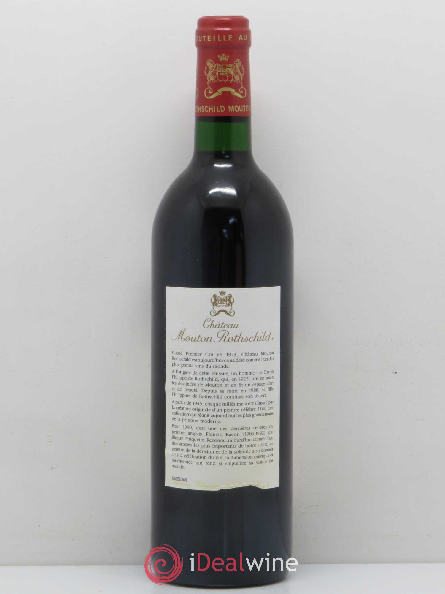 Château Mouton Rothschild 1er Grand Cru Classé 1990 - Lot de 1 bouteille - 1