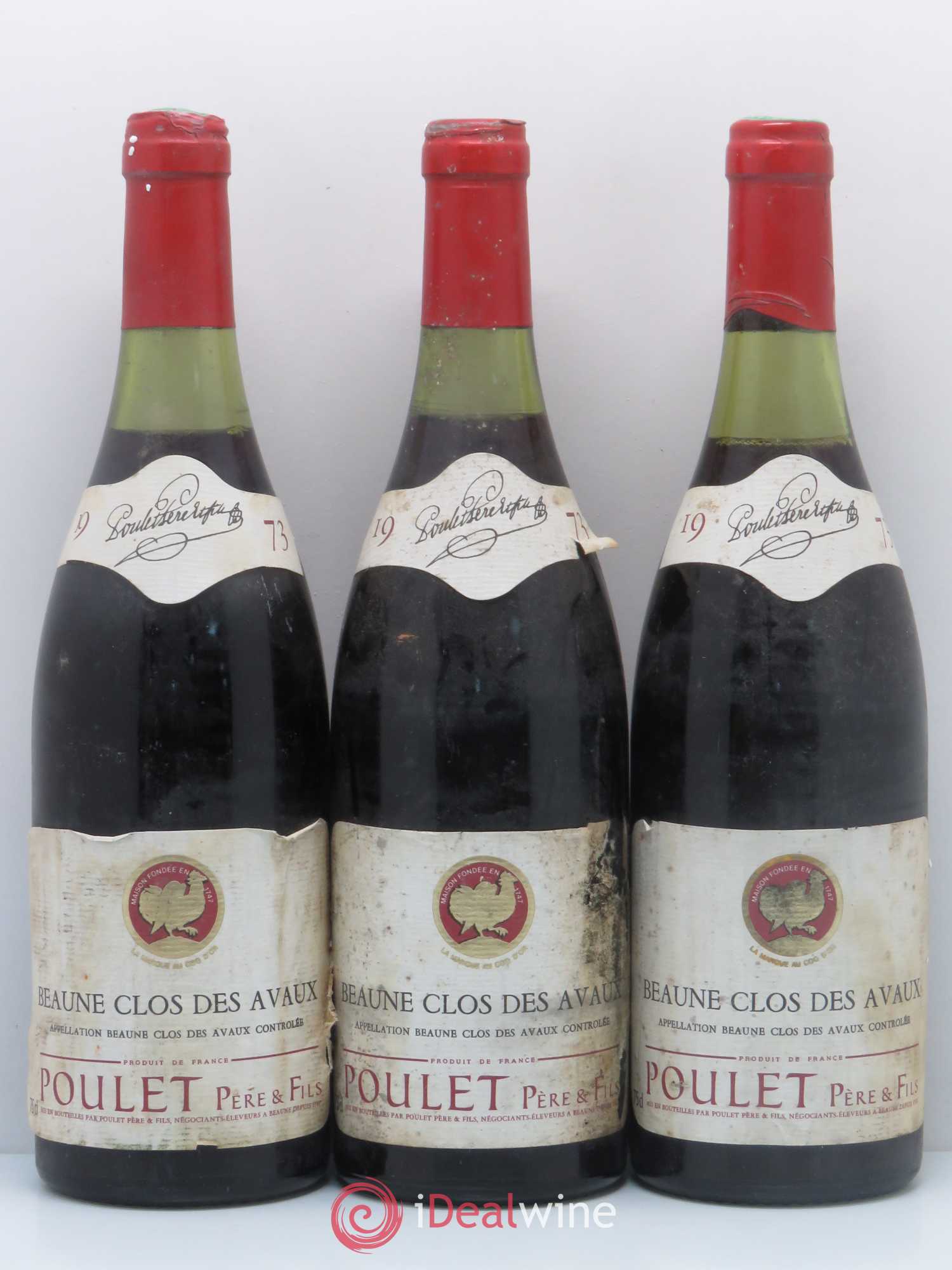 Beaune Clos Des Avaux Poulet Pere et Fils 1973 - Posten von 3 Flaschen - 0