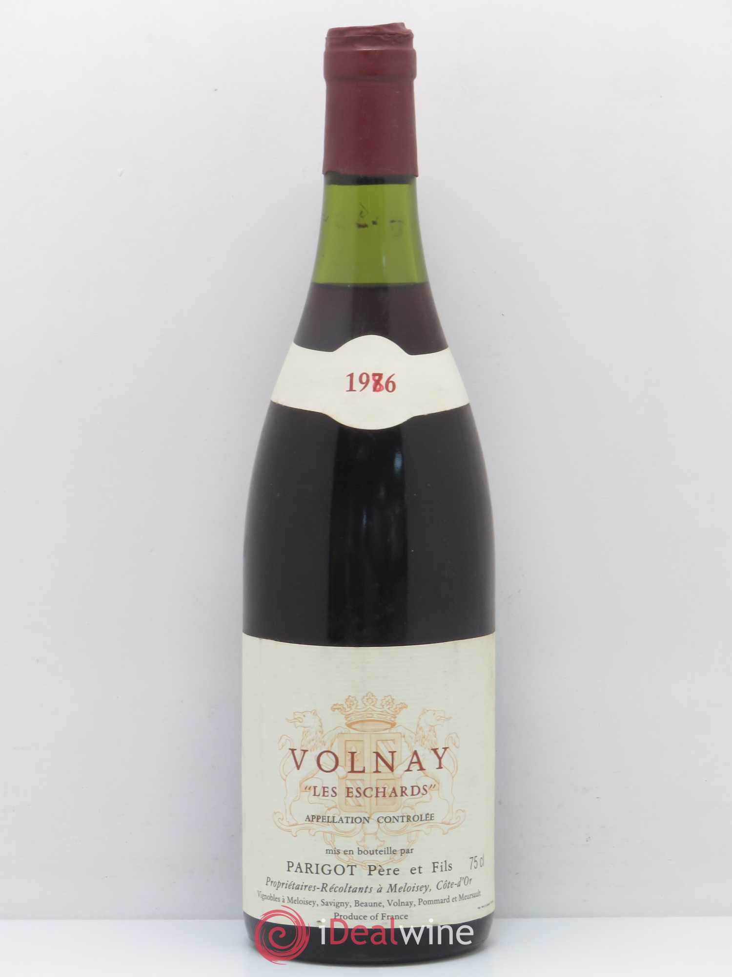 Volnay Les Eschards Parigot père et fils 1986 - Posten von 1 Flasche - 0