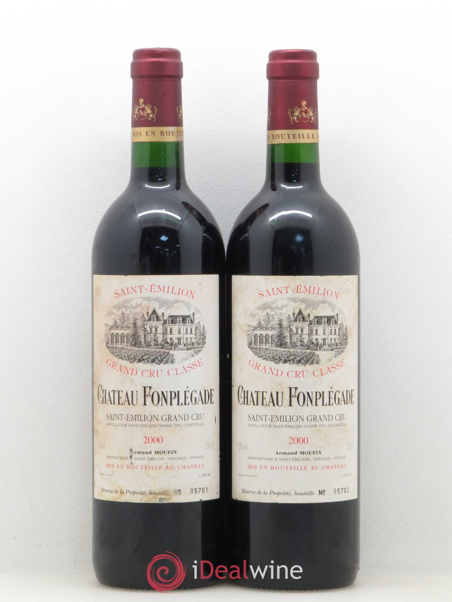 Château Fonplegade Grand Cru Classé 2000 - Lot de 2 bouteilles - 0