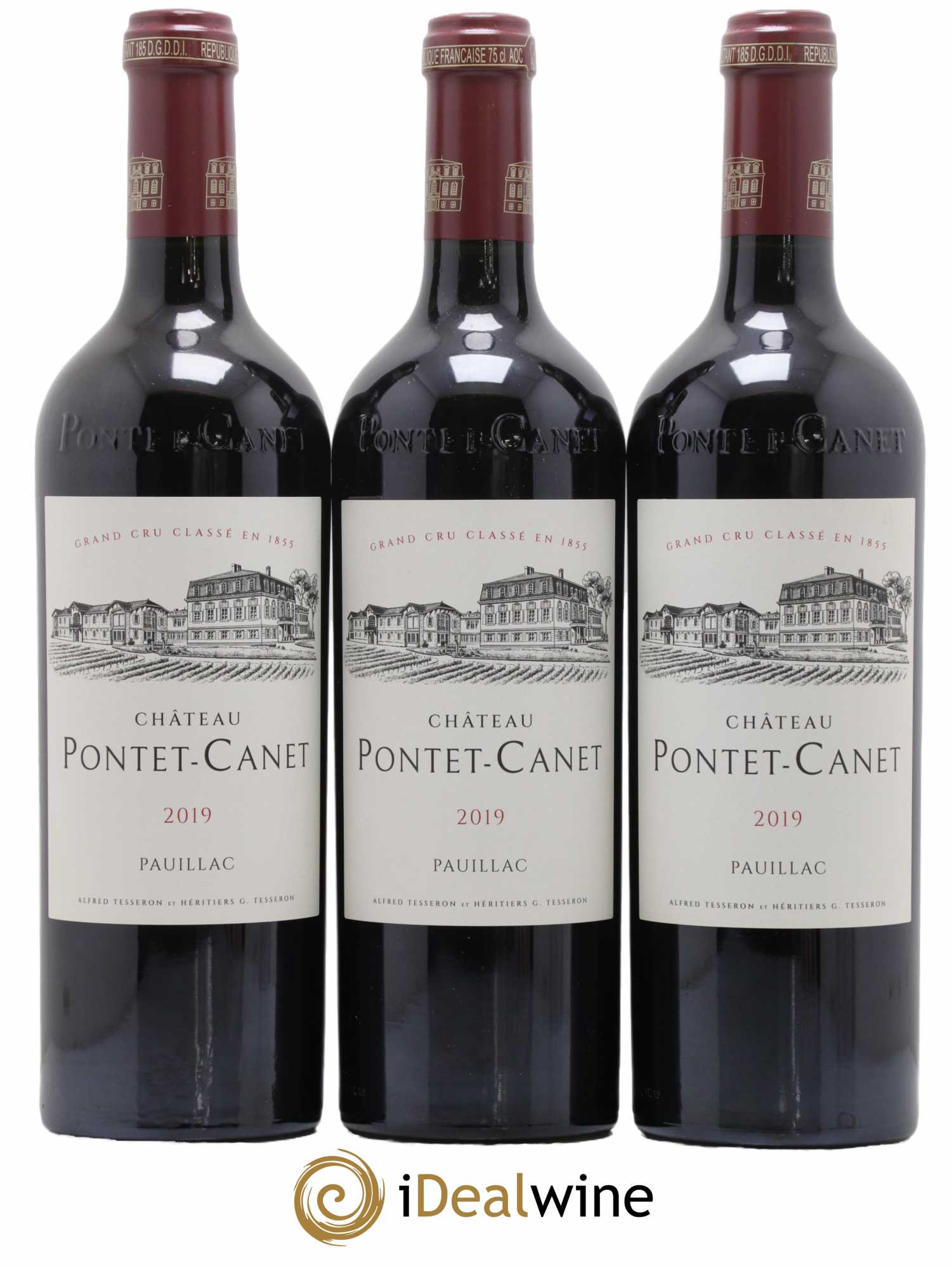 Château Pontet Canet 5ème Grand Cru Classé 2019 - Lot de 3 bouteilles - 0
