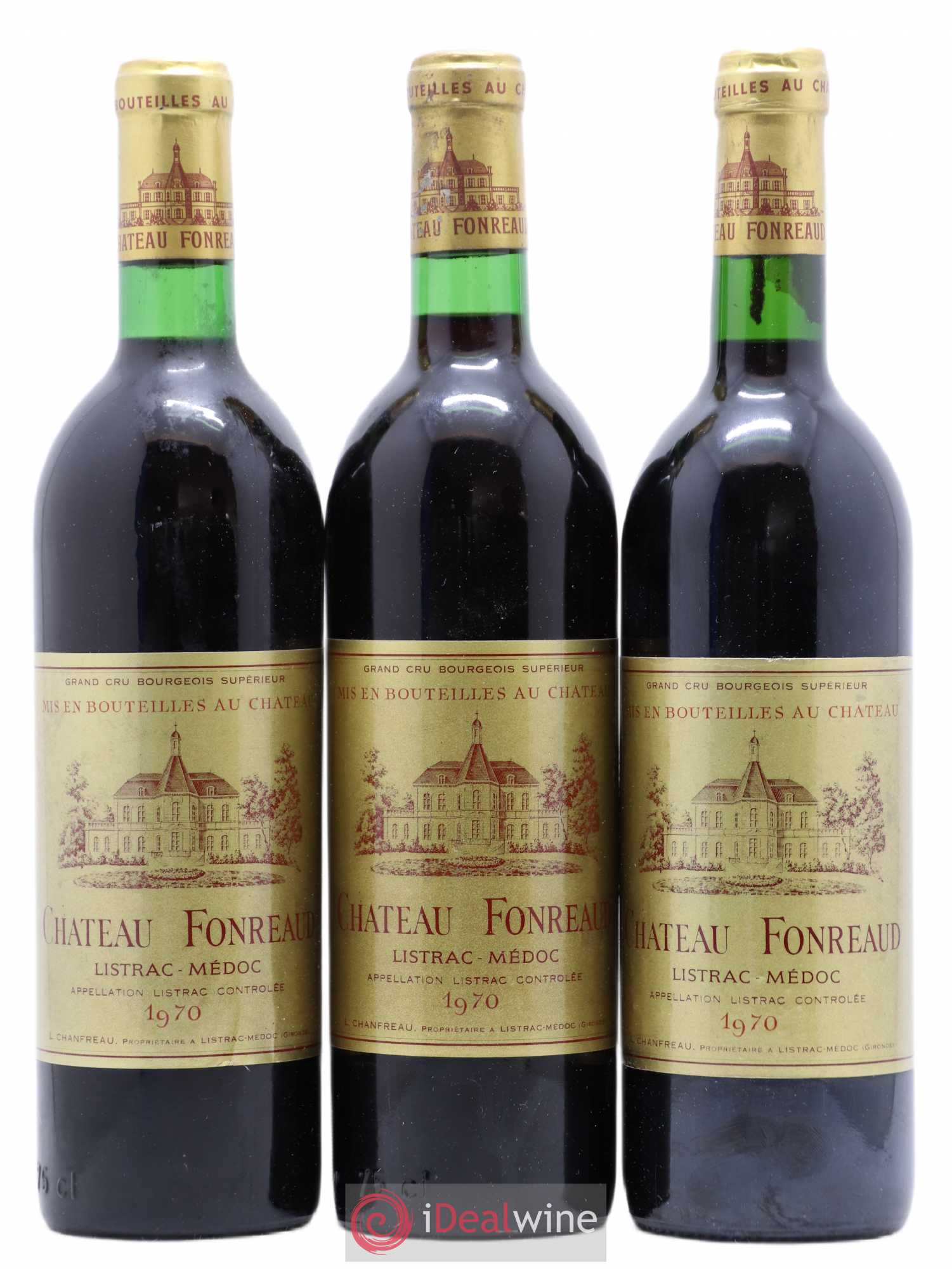 Château Fonréaud Cru Bourgeois (sans prix de réserve) 1970 - Lot de 3 bouteilles - 0